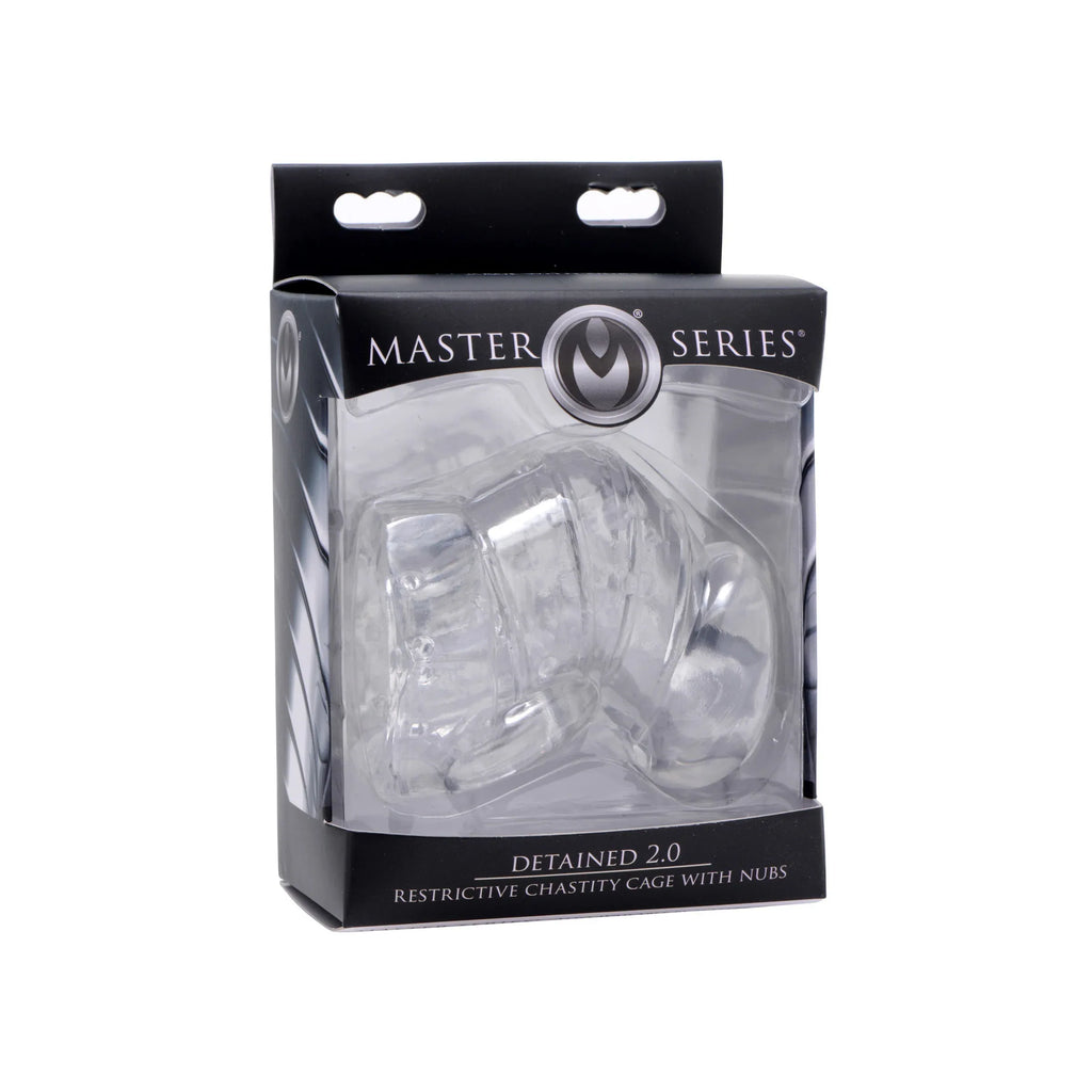 Master Series Detained 2.0 Restrictive Chastity Cage with Nubs - IntimaVibes