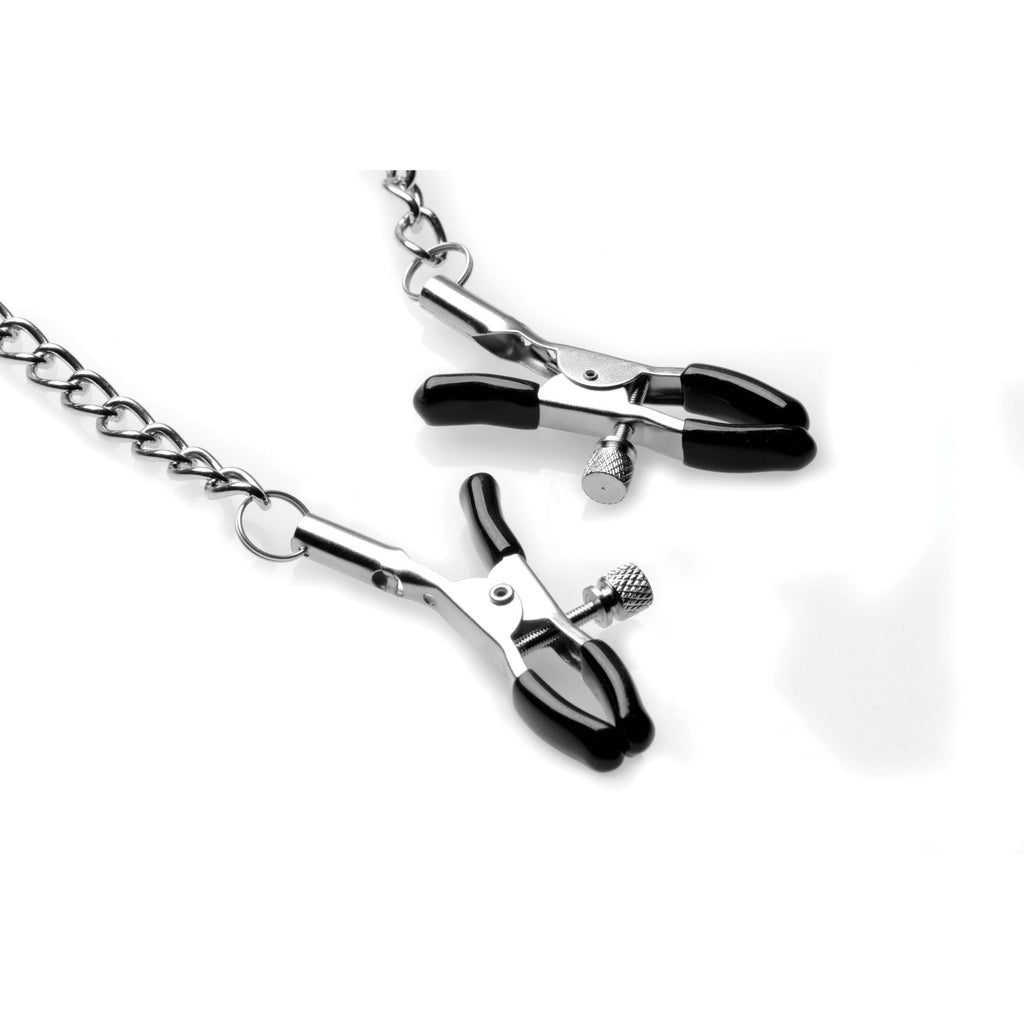 STRICT Silicone Ball Gag with Nipple Clamps Black