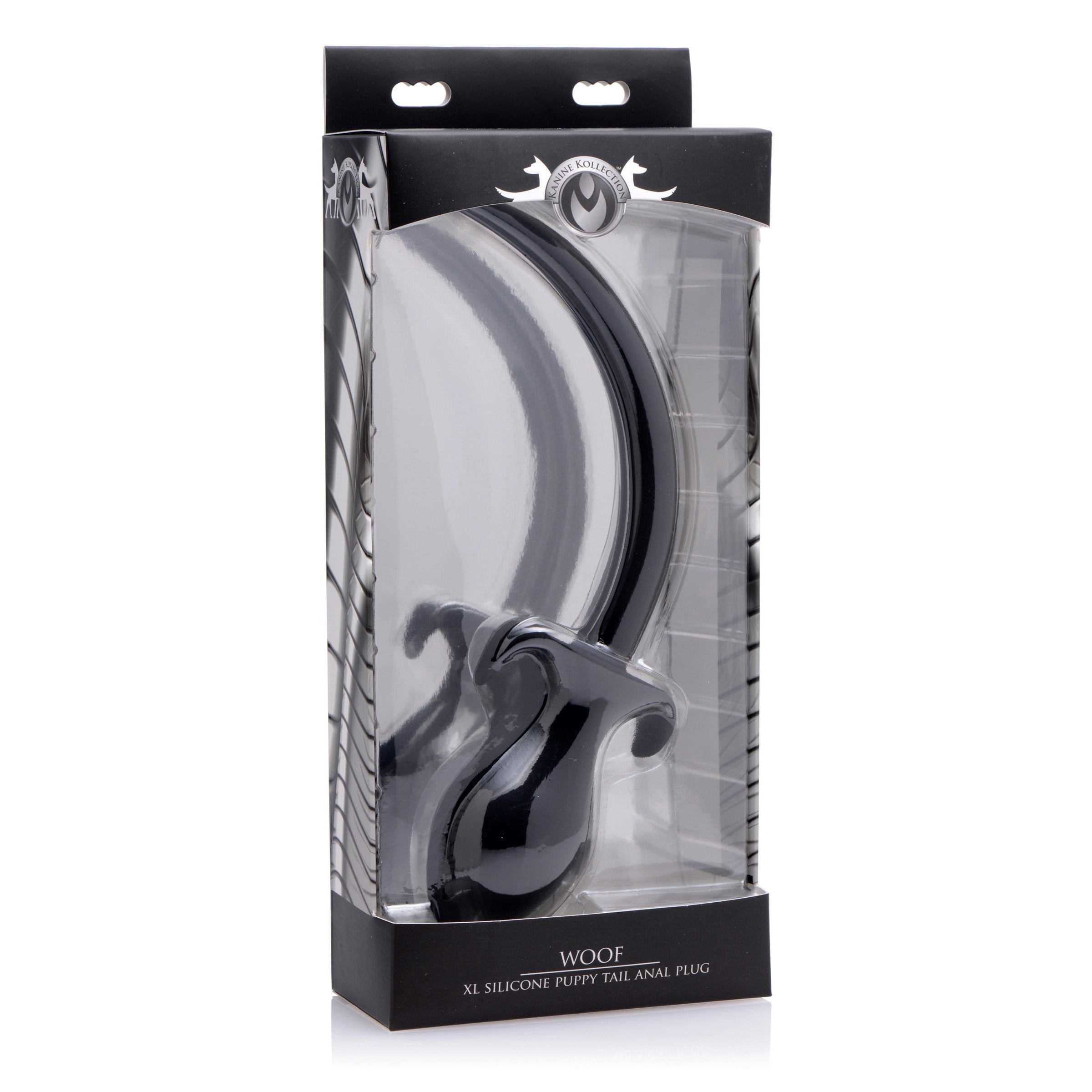 Master Series Woof XL Silicone Puppy Tail Butt Plug Black