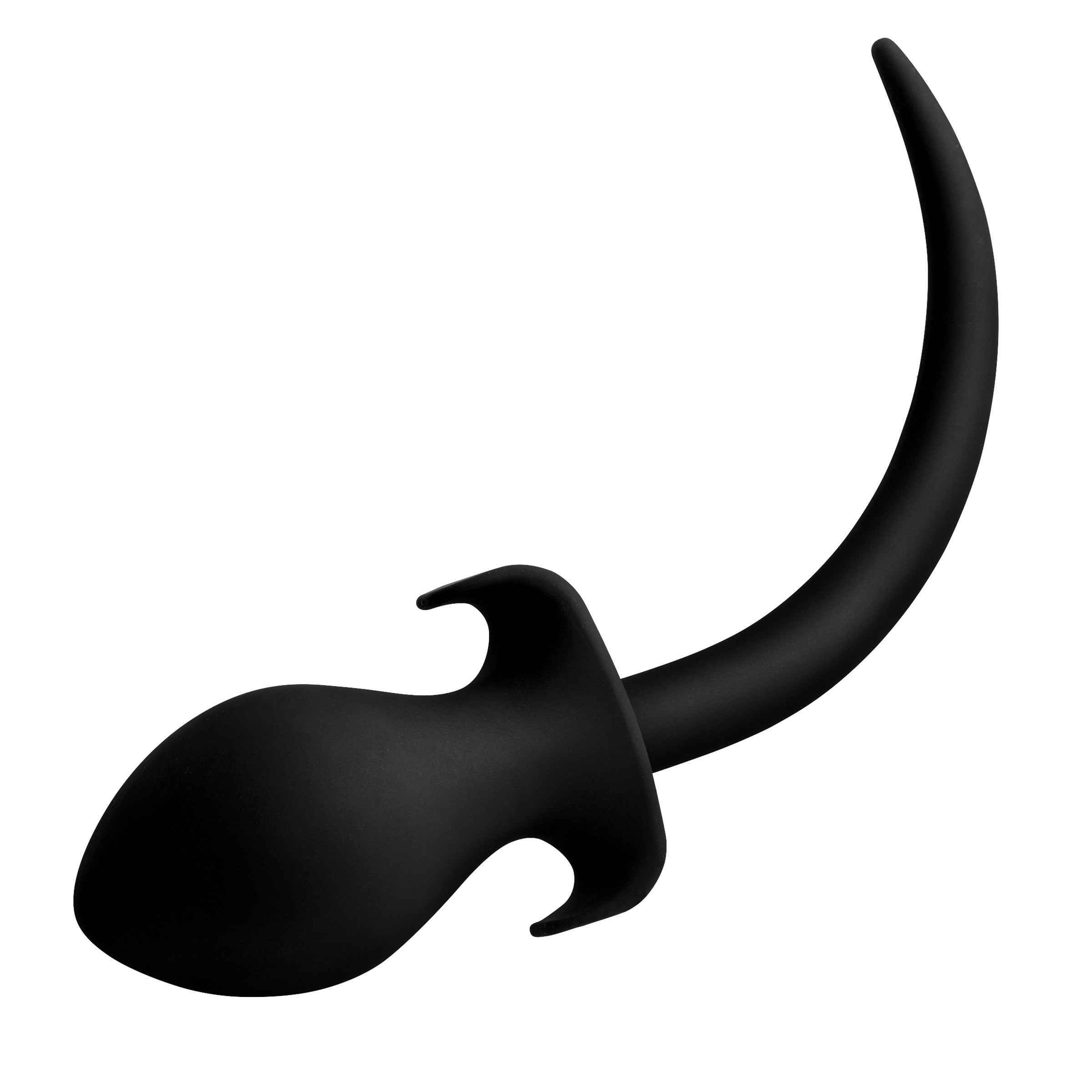 Master Series Woof XL Silicone Puppy Tail Butt Plug Black