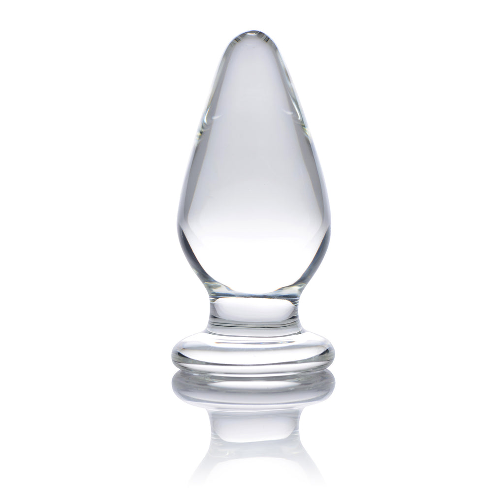 Prisms Erotic Glass Ember Weighted Tapered Anal Plug Clear