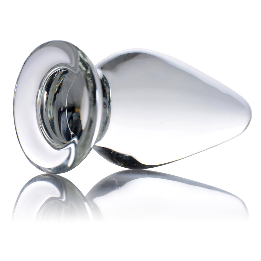 Prisms Erotic Glass Ember Weighted Tapered Anal Plug Clear