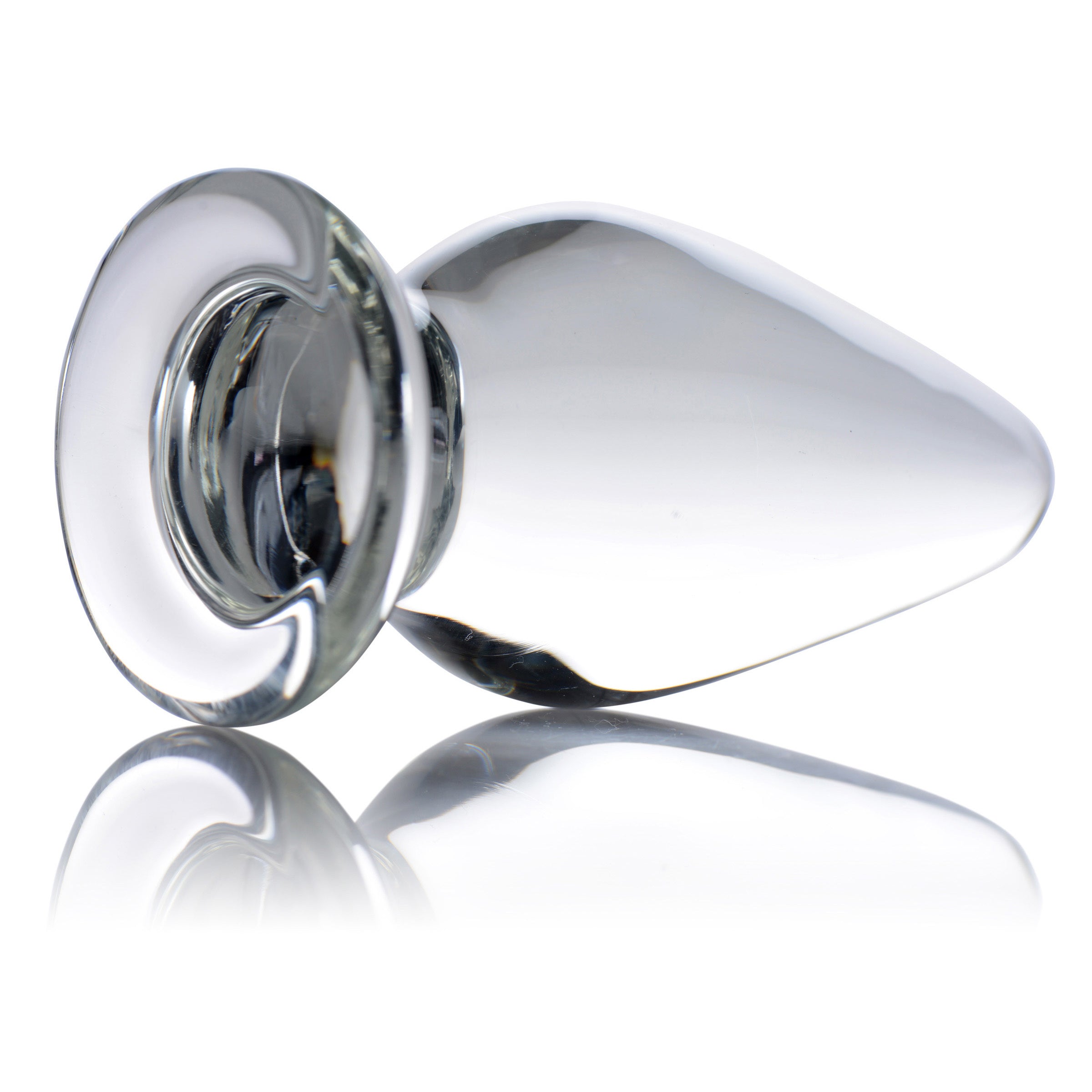 Prisms Erotic Glass Ember Weighted Tapered Anal Plug Clear