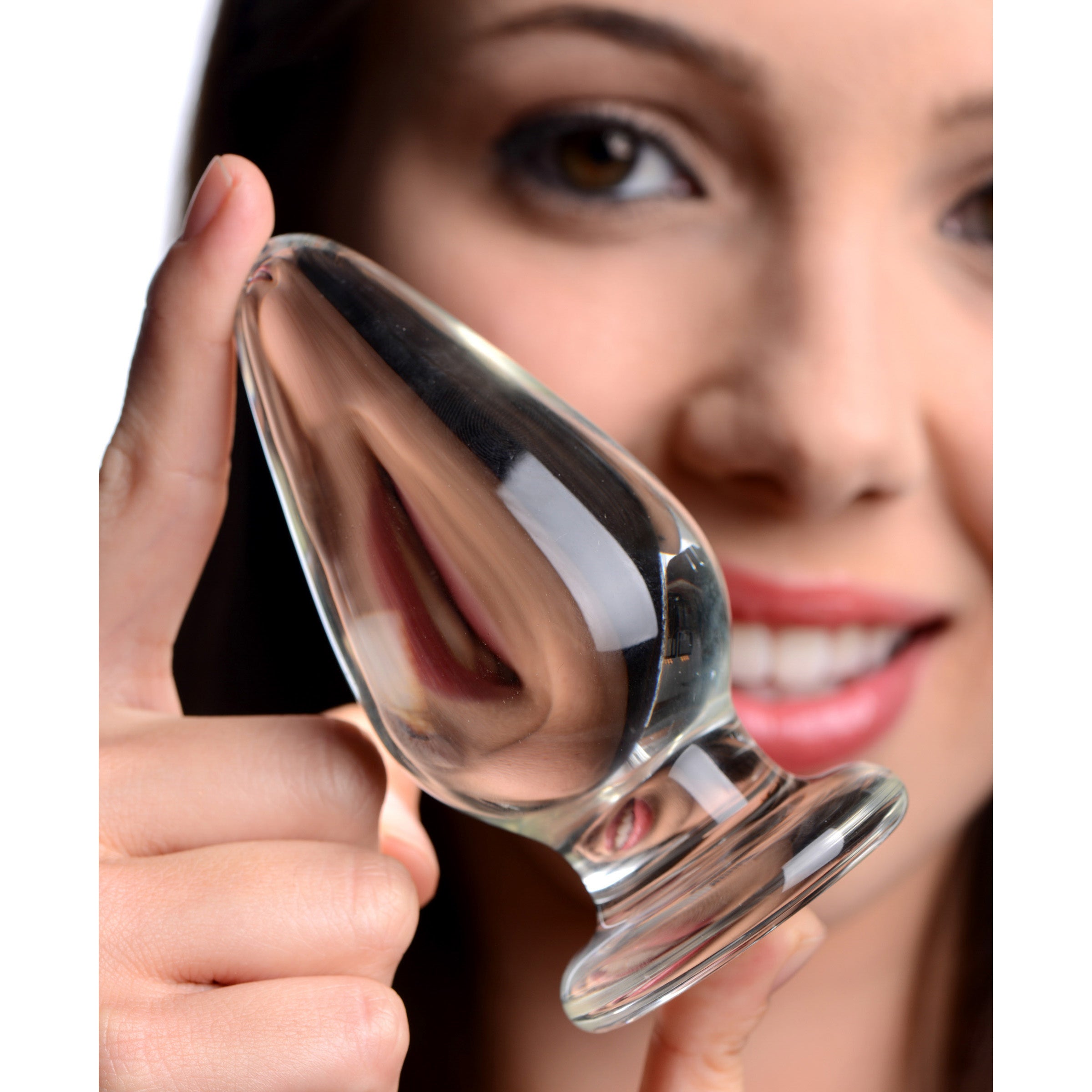 Prisms Erotic Glass Ember Weighted Tapered Anal Plug Clear