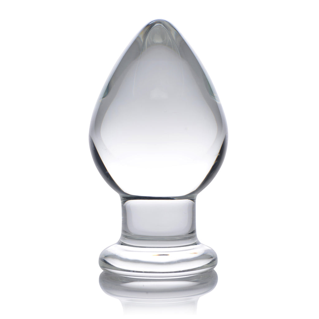 Prisms Erotic Glass Molten Wide Glass Butt Plug Clear