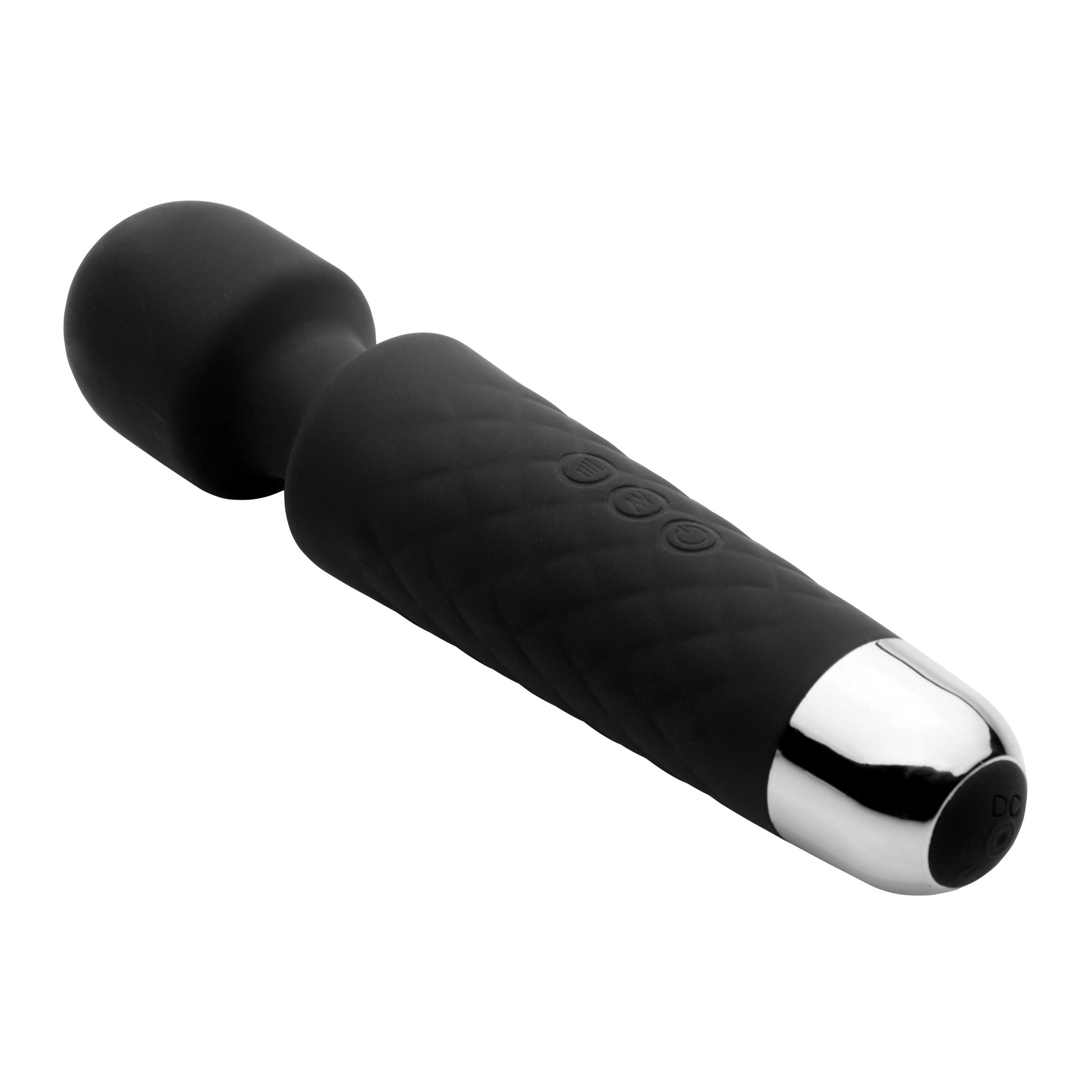 Wand Essentials Deep Velvet 18x Silicone Massage Wand Black