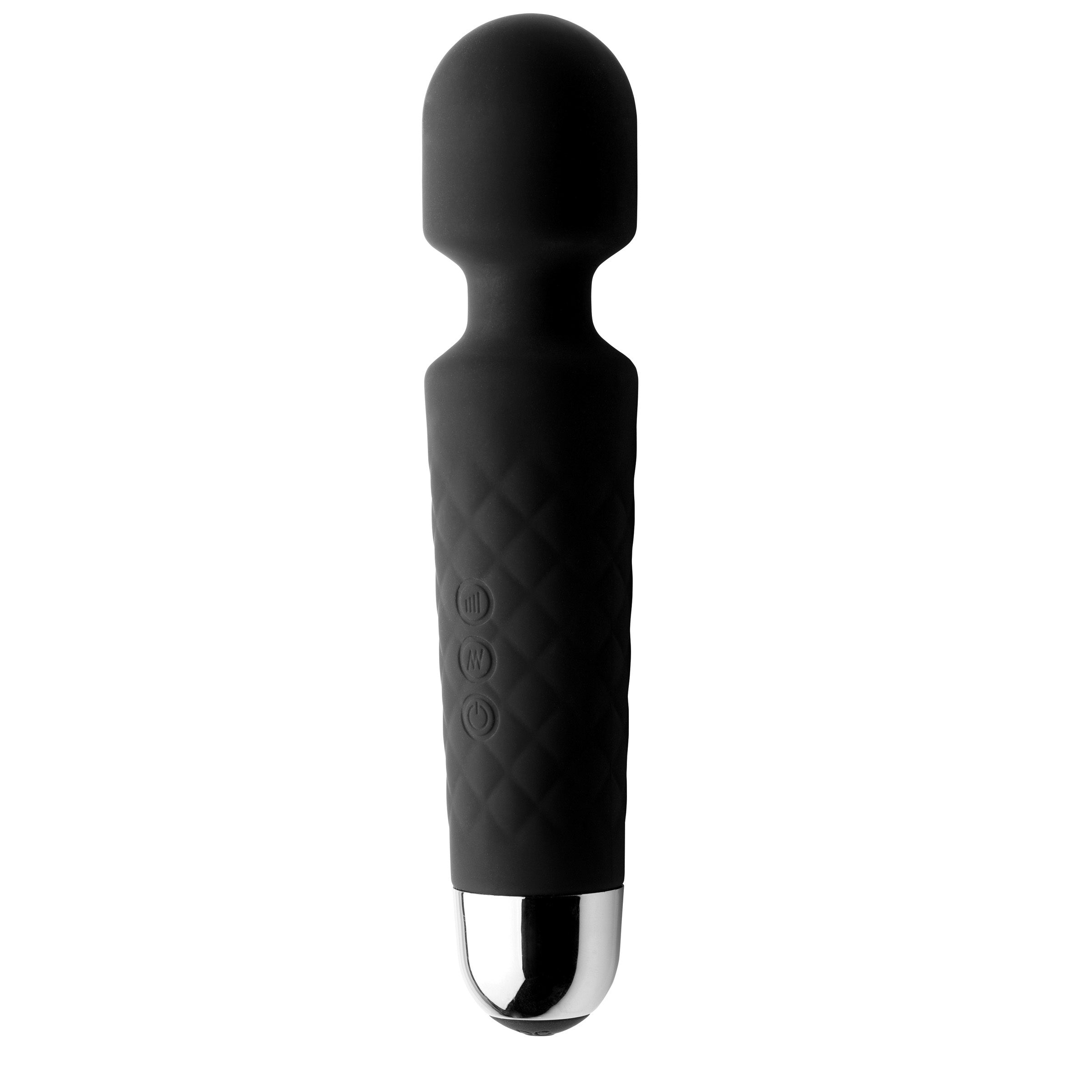 Wand Essentials Deep Velvet 18x Silicone Massage Wand Black