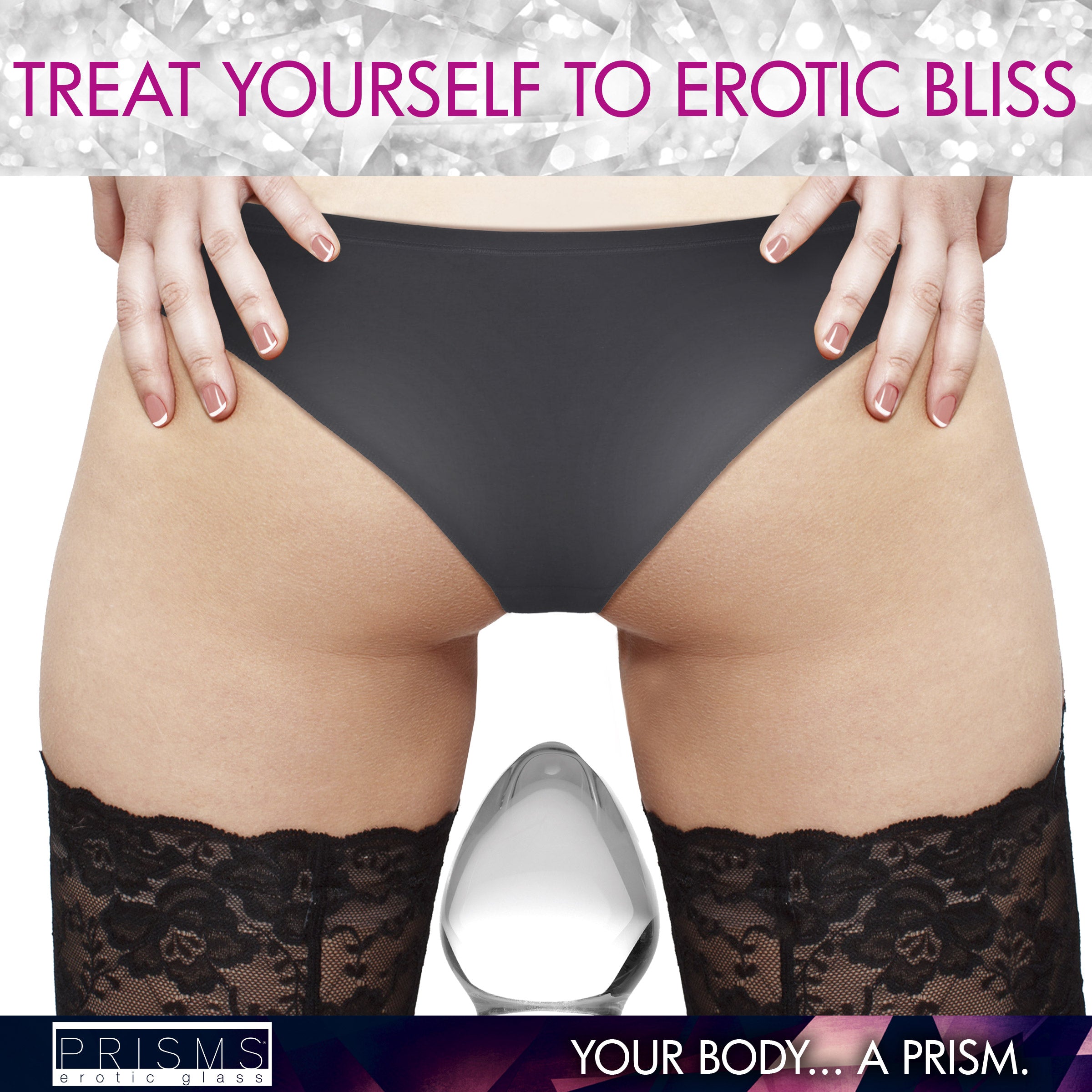 Prisms Erotic Glass Triplets 3 Piece Glass Anal Plug Kit Clear