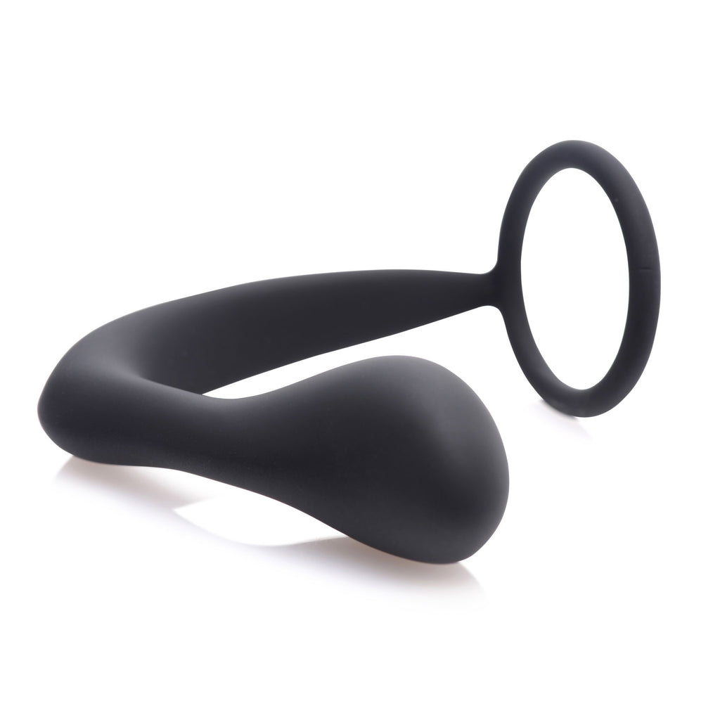 Prostatic Play Explorer II Prostate Stimulator and Cock Ring Black