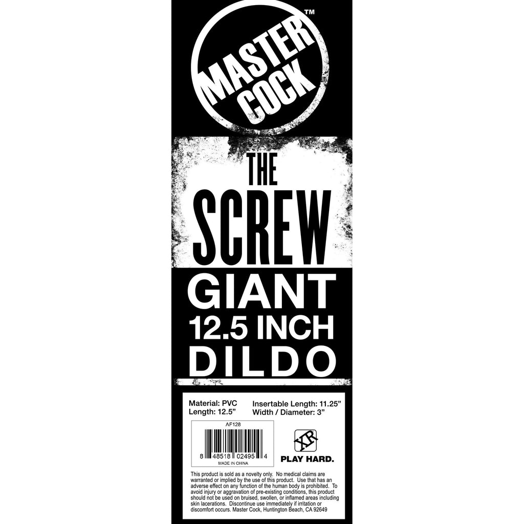 Master Cock The Screw Giant 12.5 inch Dildo Black