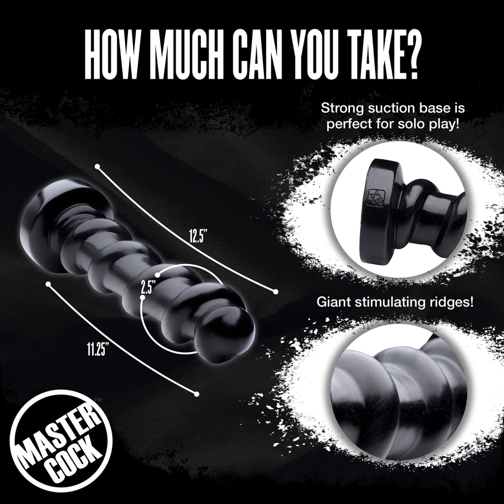 Master Cock The Screw Giant 12.5 inch Dildo Black
