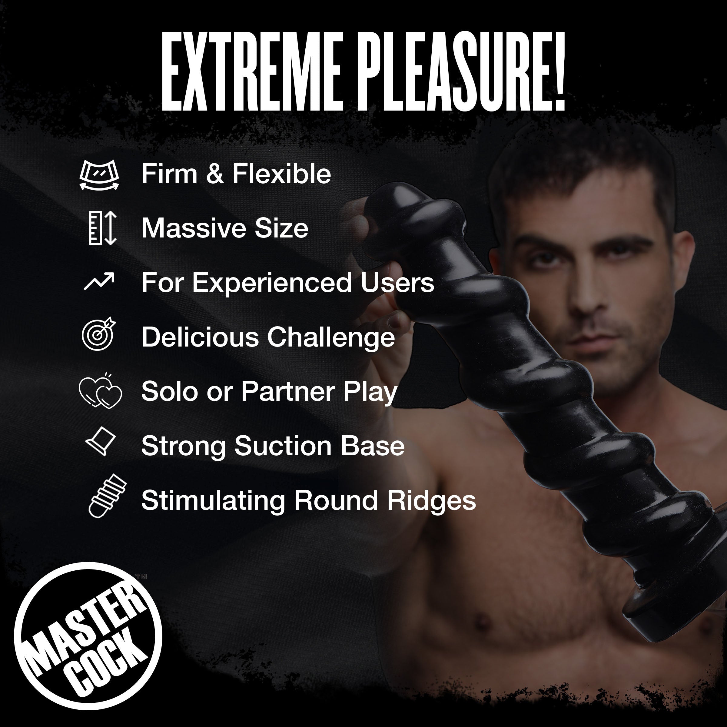 Master Cock The Screw Giant 12.5 inch Dildo Black