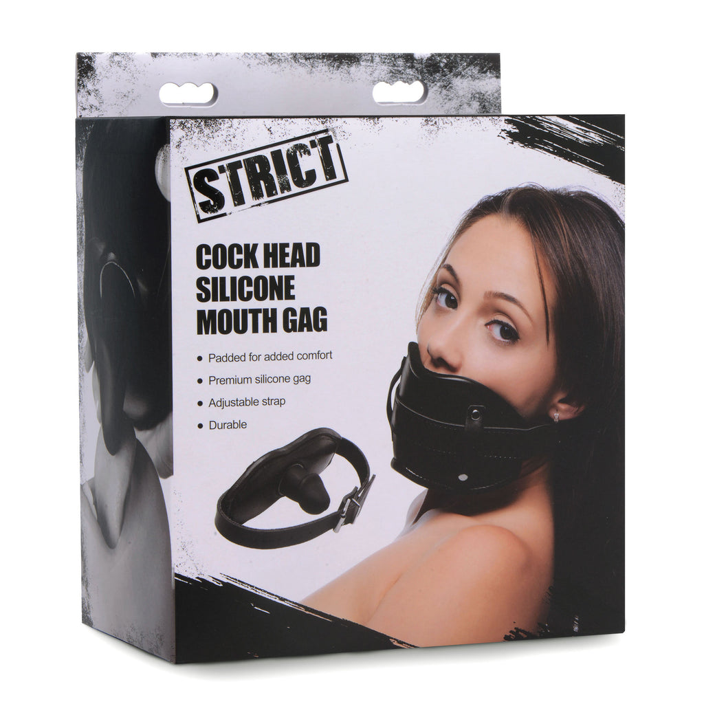 STRICT Cock Head Silicone Mouth Gag Black