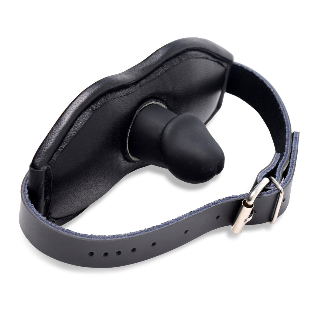 Strict Leather Leather Padded Silicone Penis Mouth Gag Black