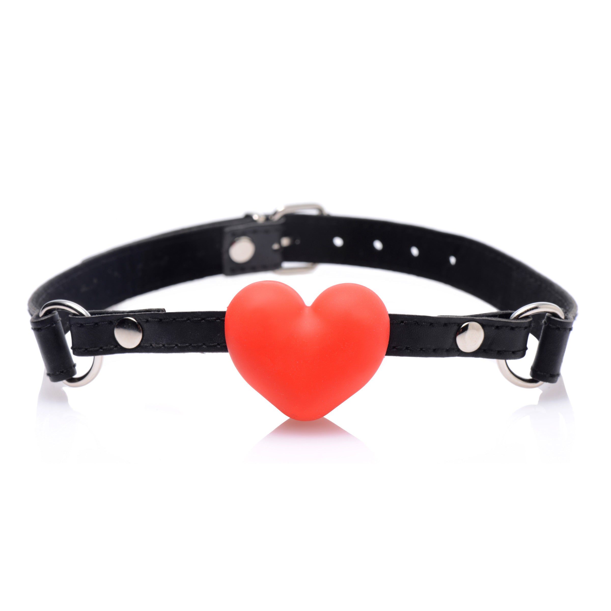 Frisky Heart Beat Silicone Heart Shaped Mouth Gag Red