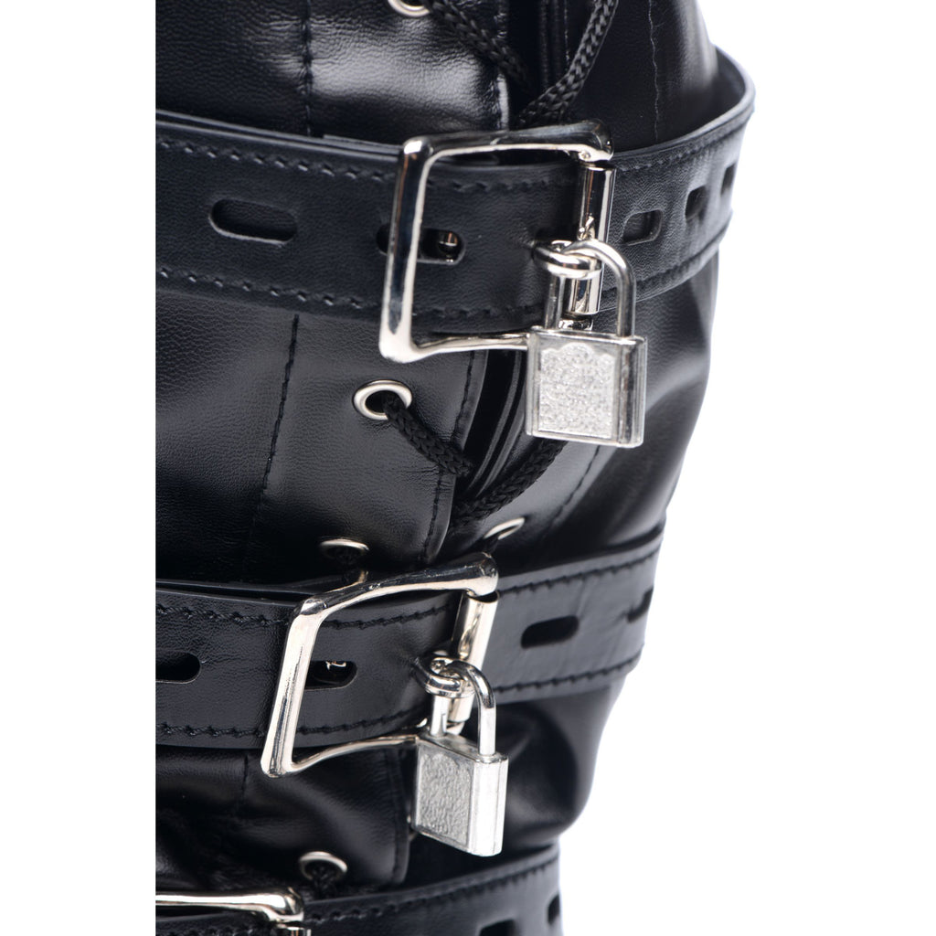 STRICT Bondage Hood with Penis Gag Black