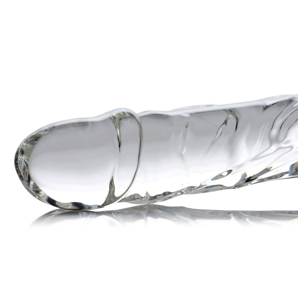 Master Series Brutus Glass Dildo Thruster Clear