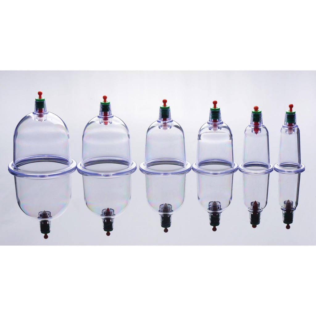 Master Series Sukshen 6 Piece Cupping Set with Acu-Points Clear