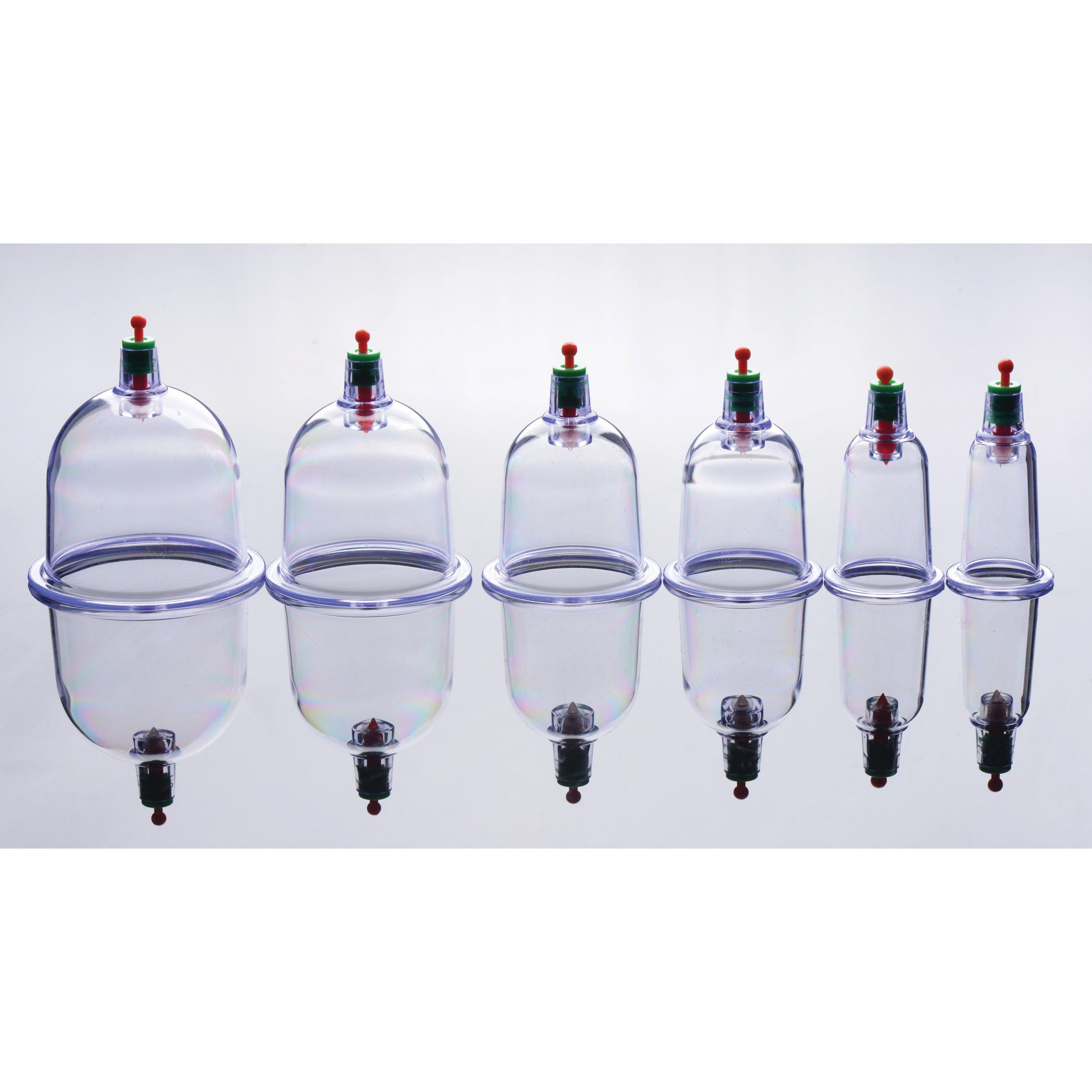 Master Series Sukshen 6 Piece Cupping Set with Acu-Points Clear