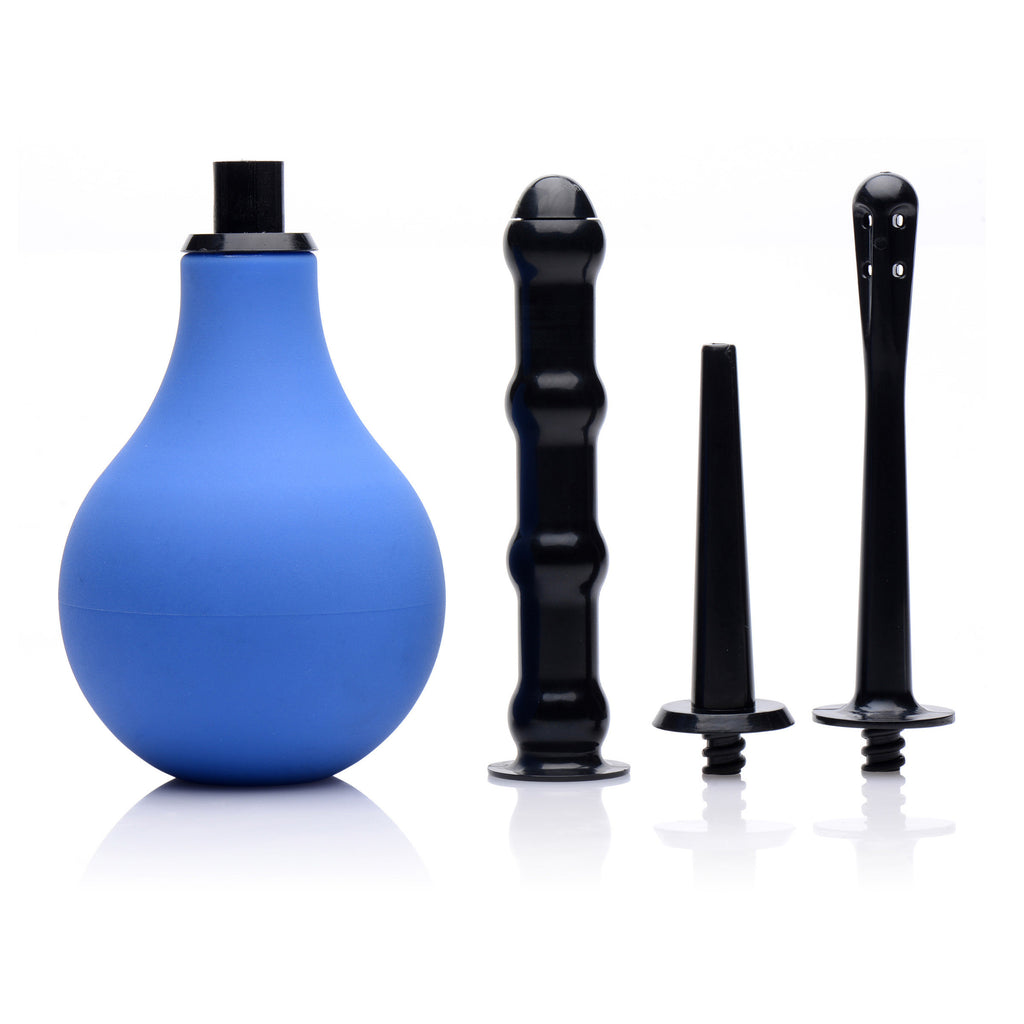 CleanStream Premium One-way Valve Anal Douche Set Blue