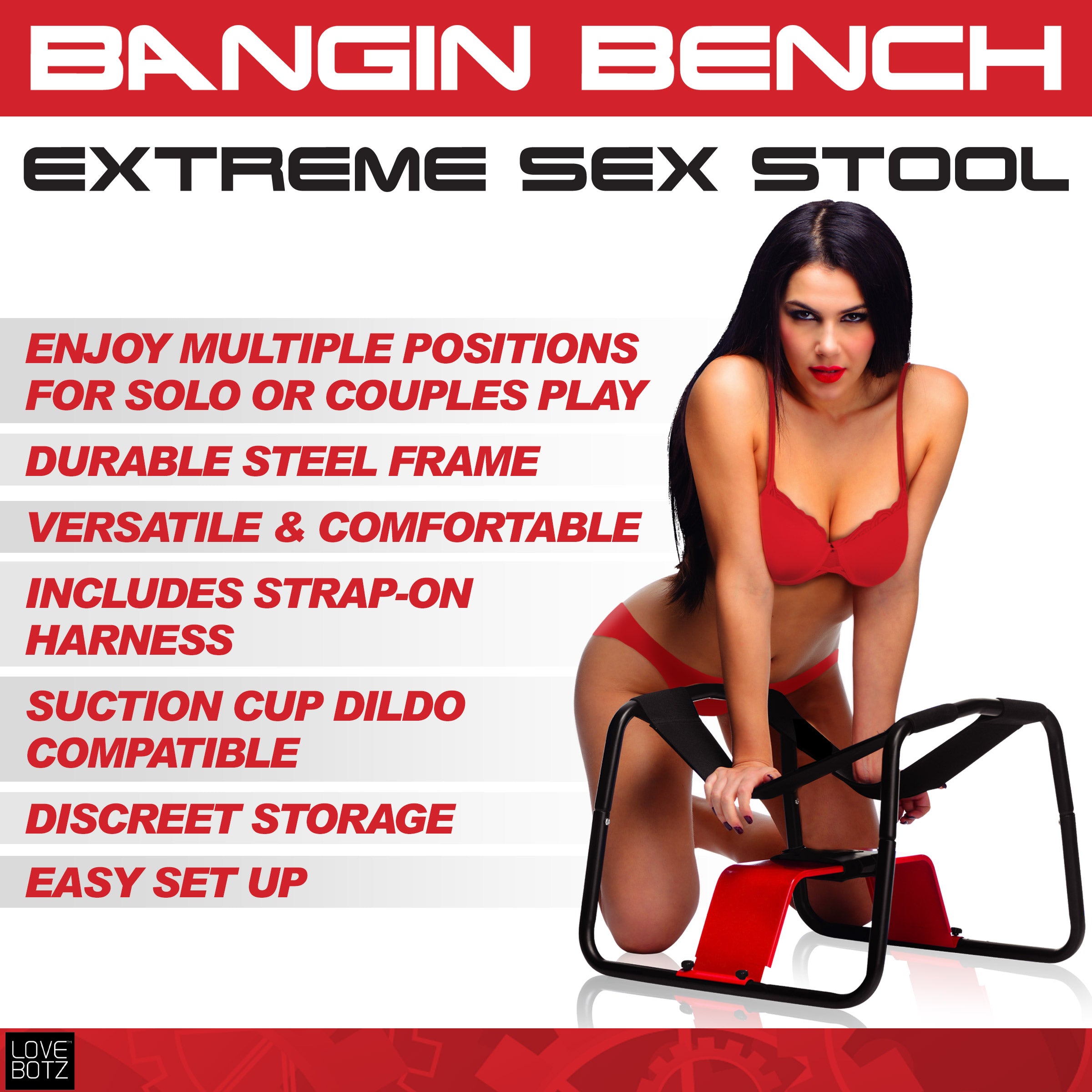 LoveBotz Bangin Bench Extreme Sex Stool Black