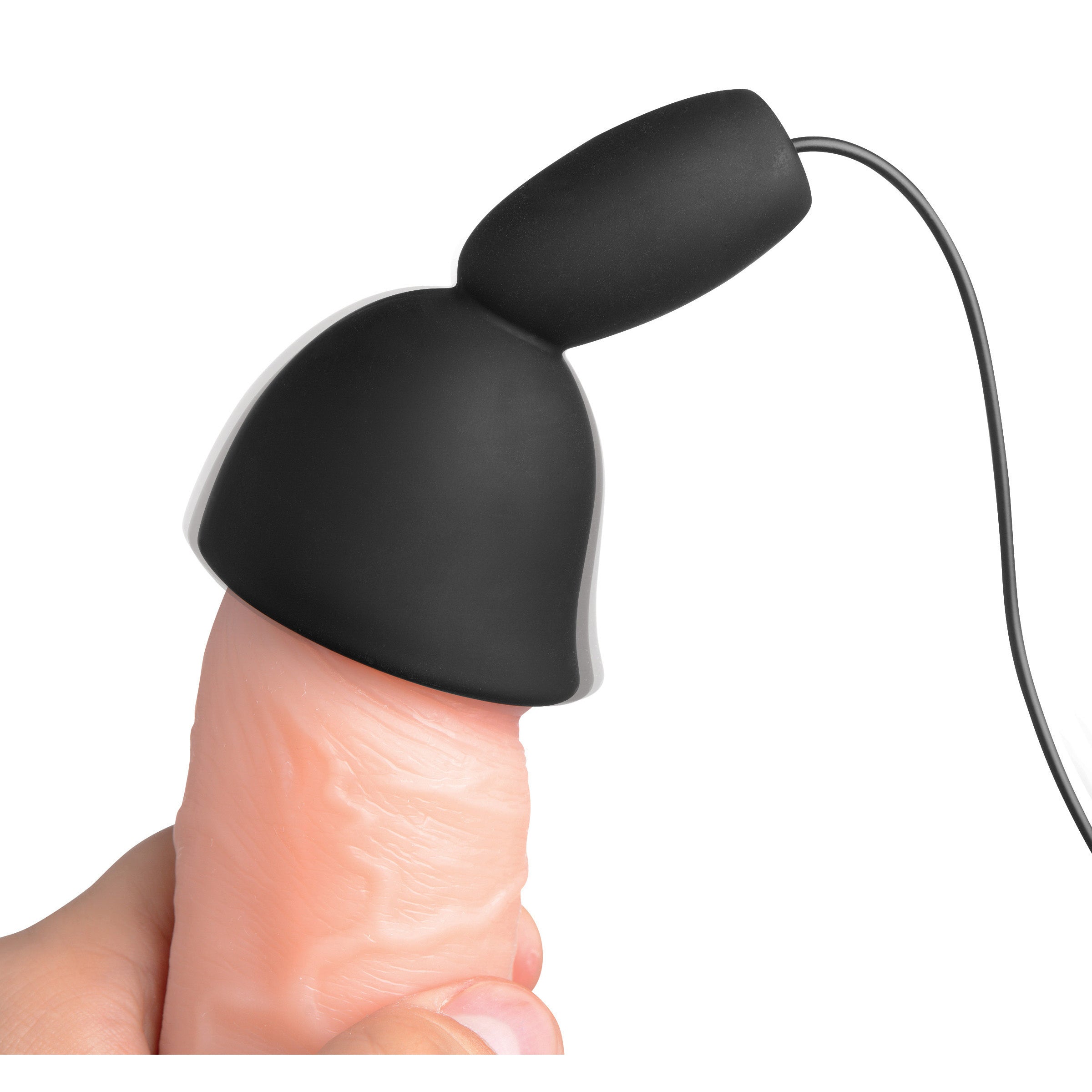 Trinity Vibes Deluxe 10 Mode Silicone Penis Head Teaser Black