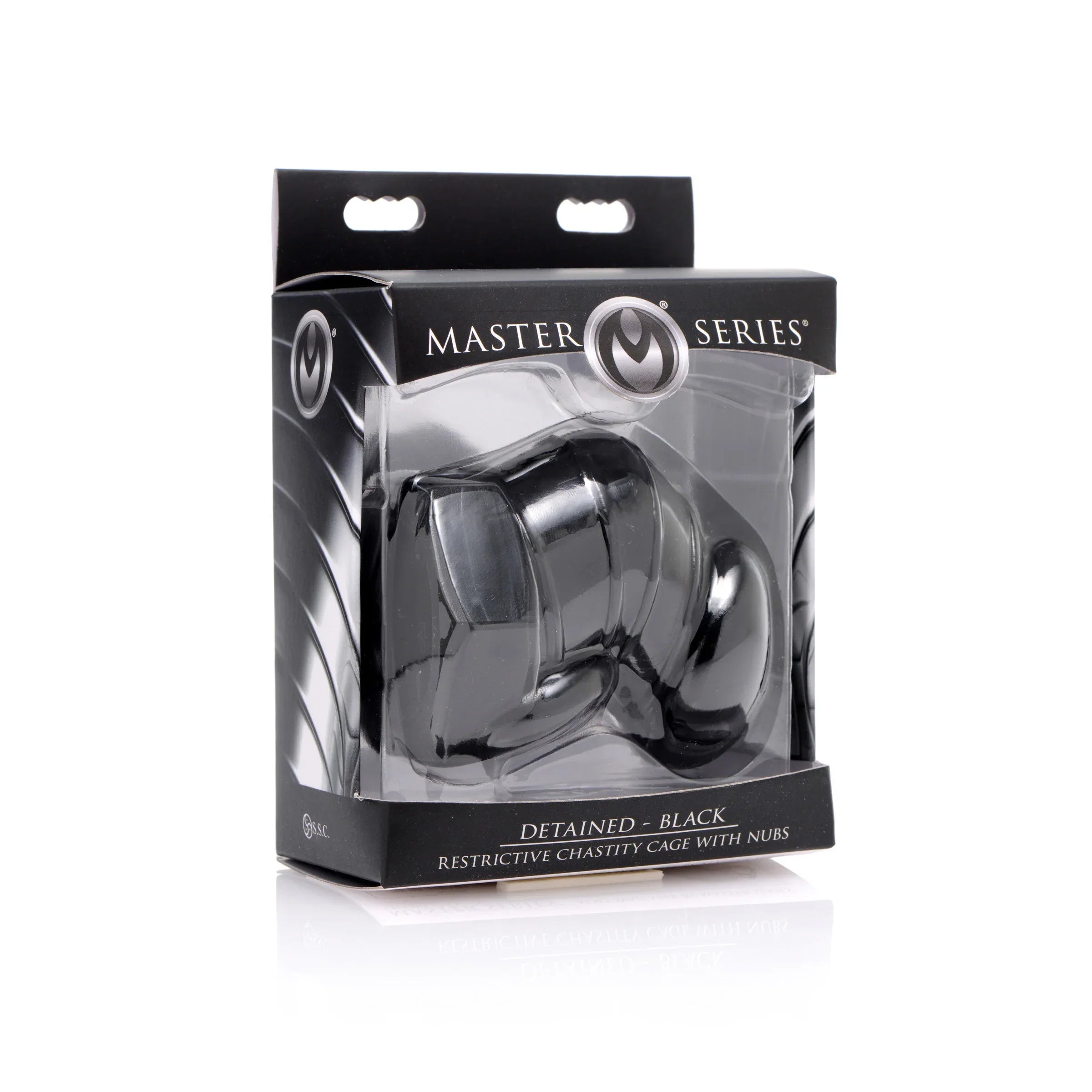 Master Series Detained - Black Restrictive Chastity Cage Black
