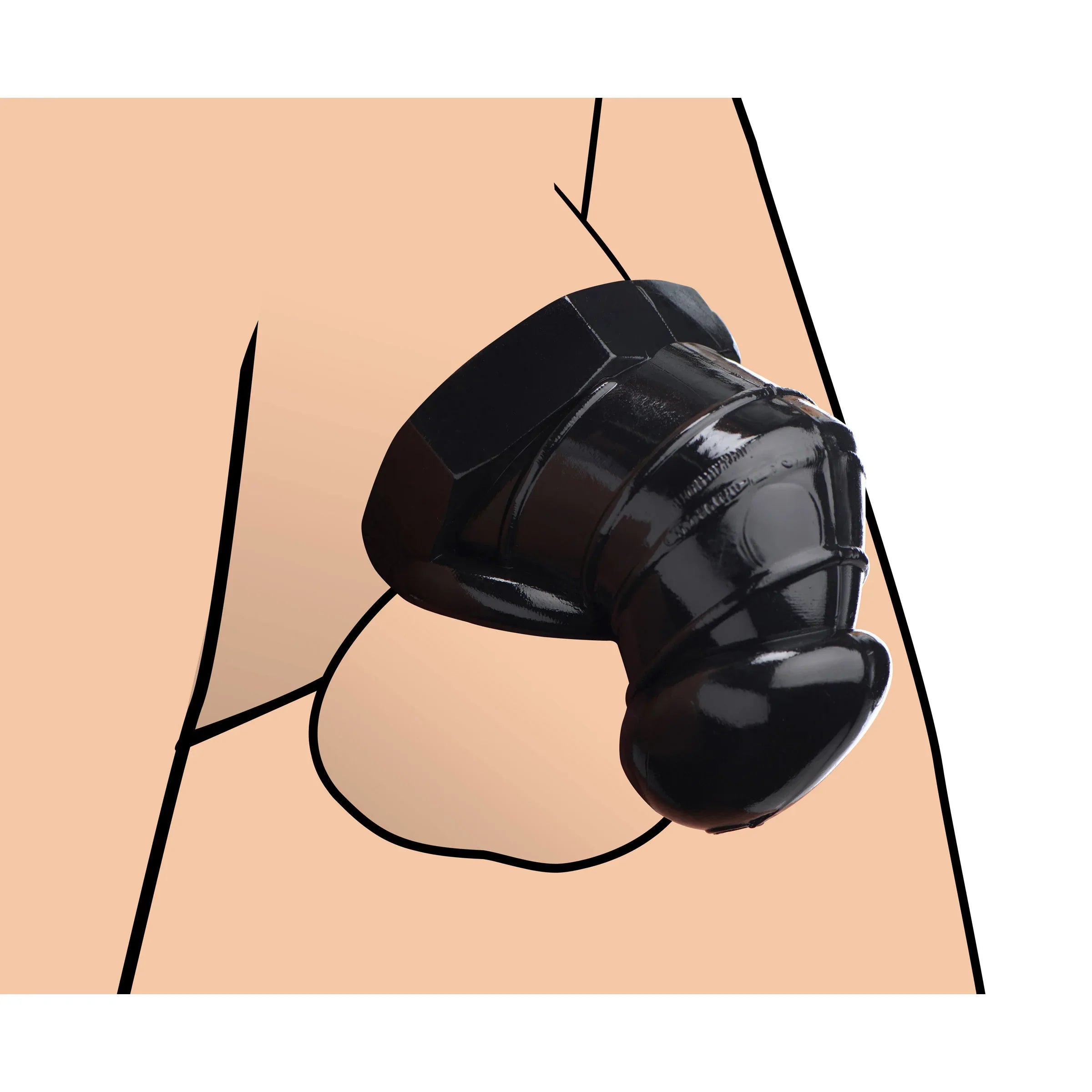 Master Series Detained - Black Restrictive Chastity Cage Black