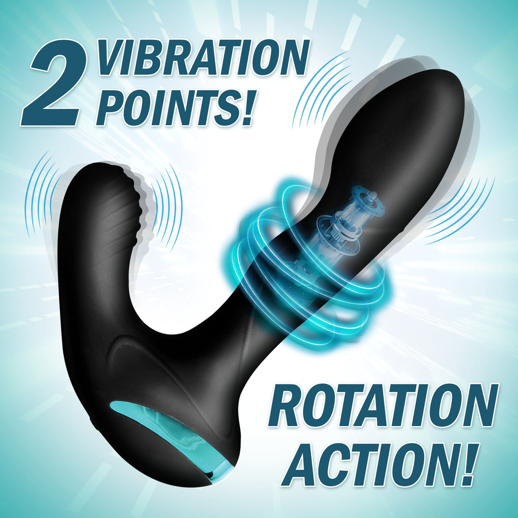 Prostatic Play Maverick Rotating Vibrating Silicone Prostate Stimulator Black