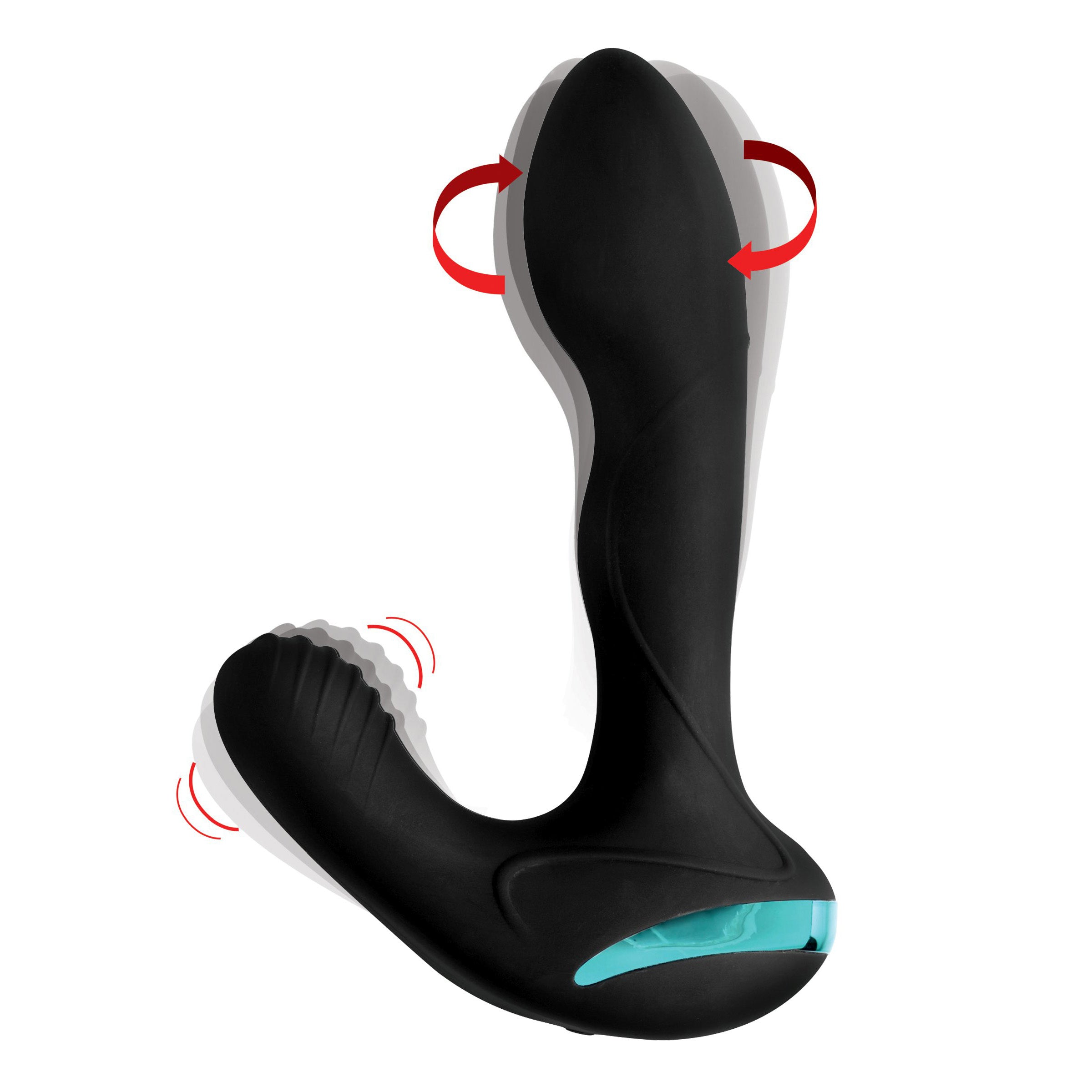 Prostatic Play Maverick Rotating Vibrating Silicone Prostate Stimulator Black