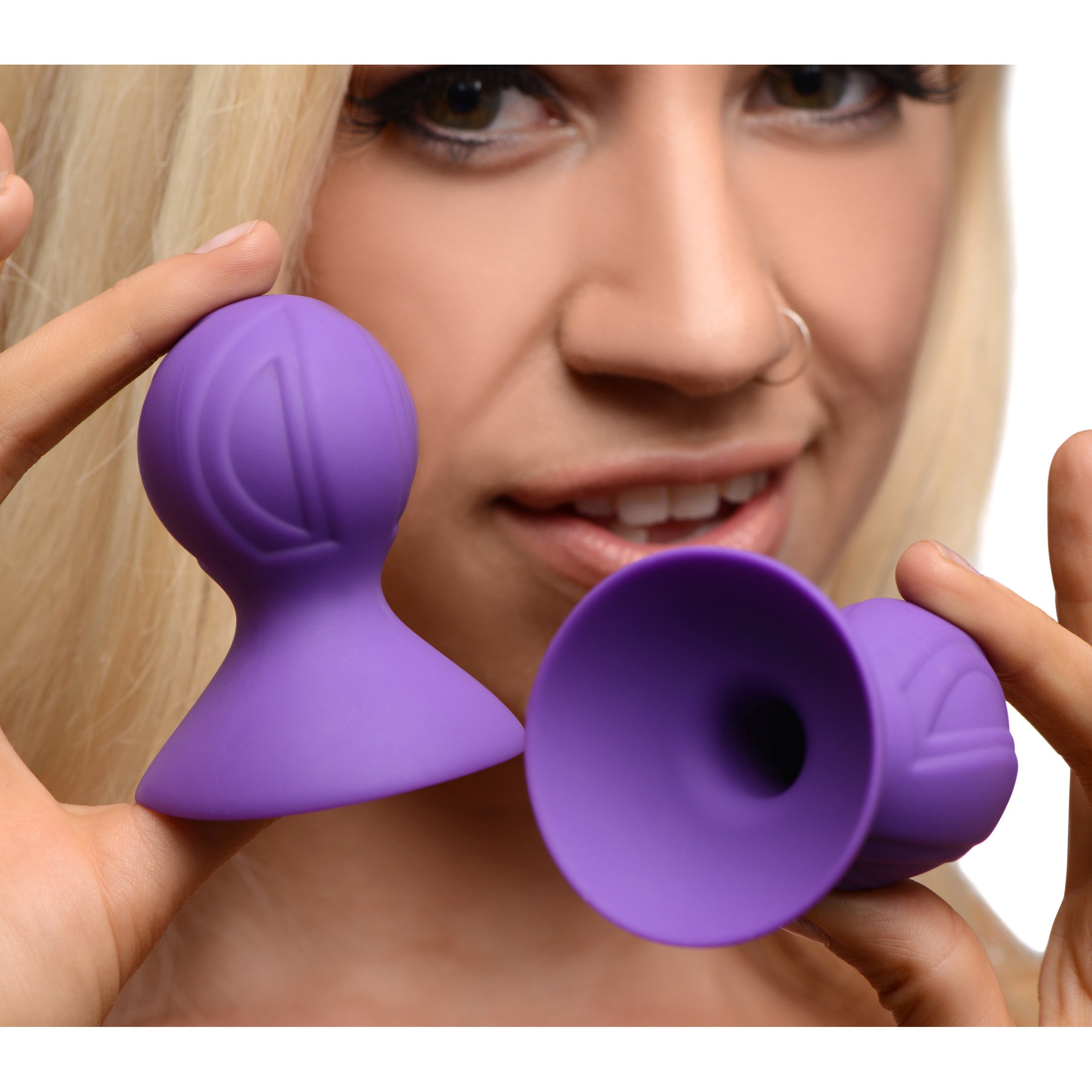 Frisky Violets Silicone Nipple Suckers Purple