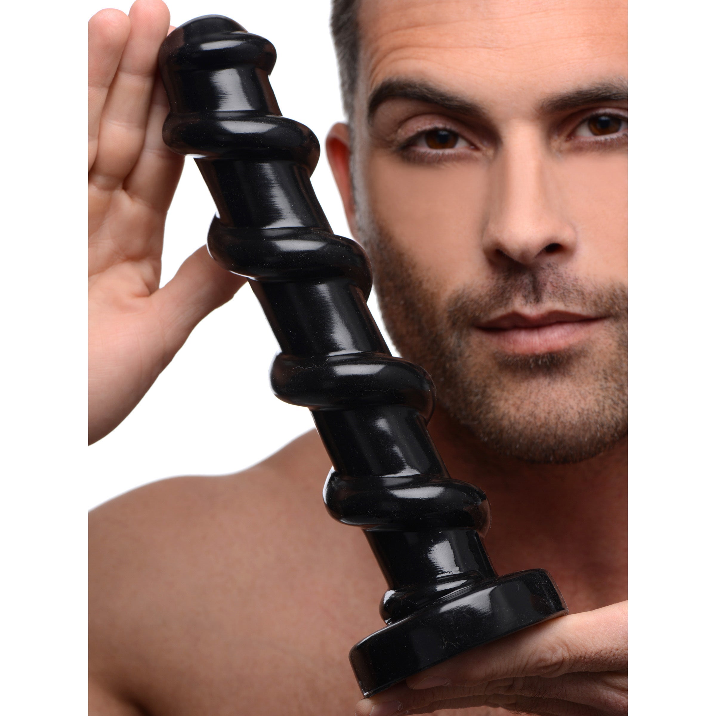 Master Cock Mighty Screw 9.5 Inch Dildo Black