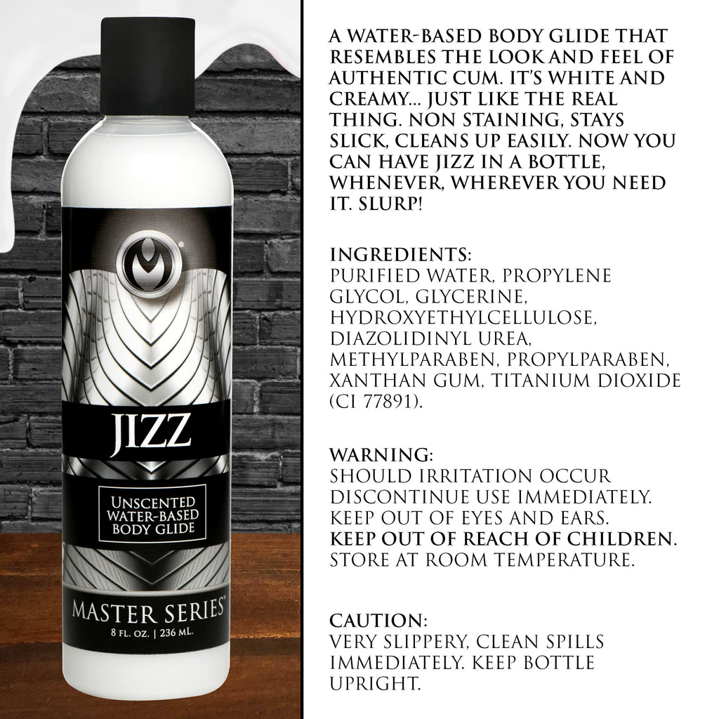 Master Series Jizz Unscented Water-Based Lube 8oz White