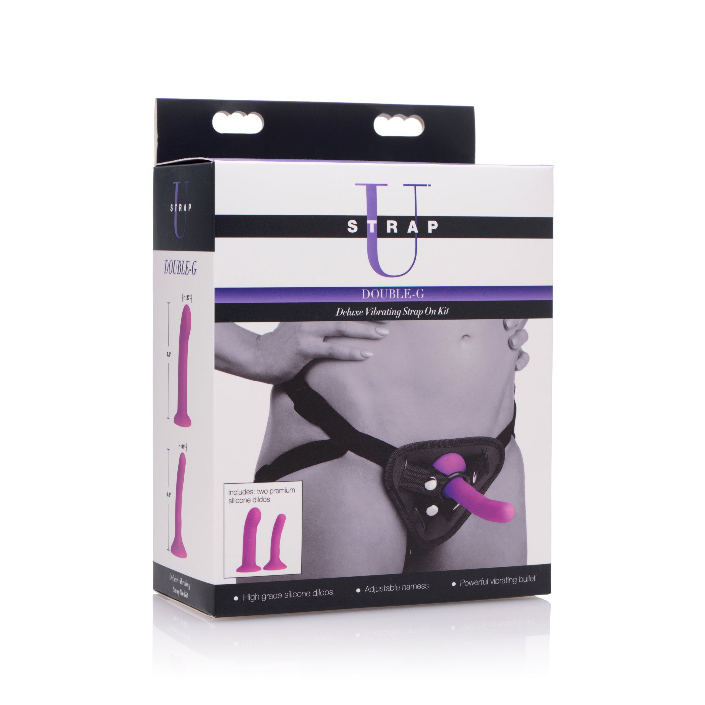 Strap U Double G Deluxe Vibrating Strap On Kit Purple