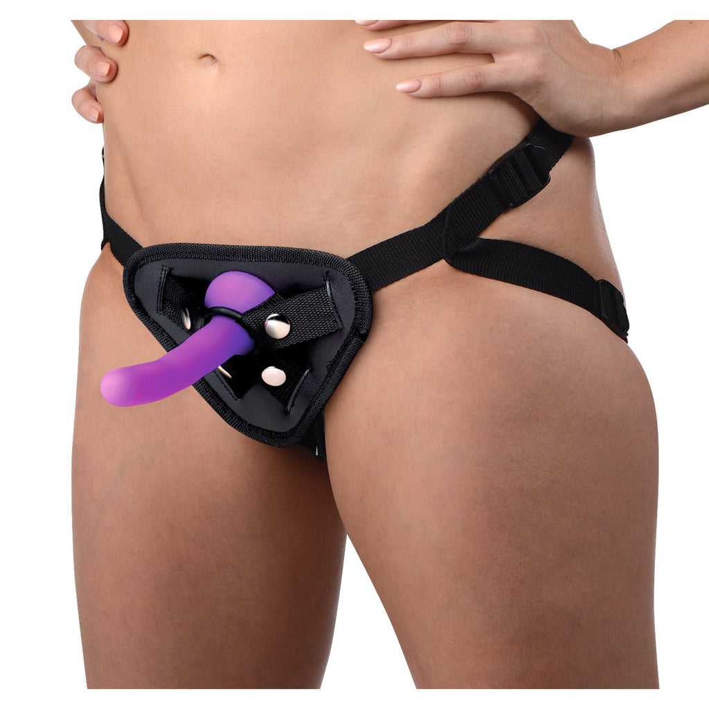 Strap U Double G Deluxe Vibrating Strap On Kit Purple