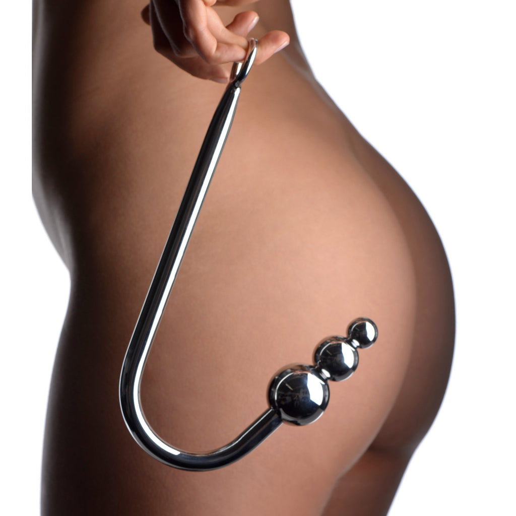 Master Series Beaded Anal Hook Grey