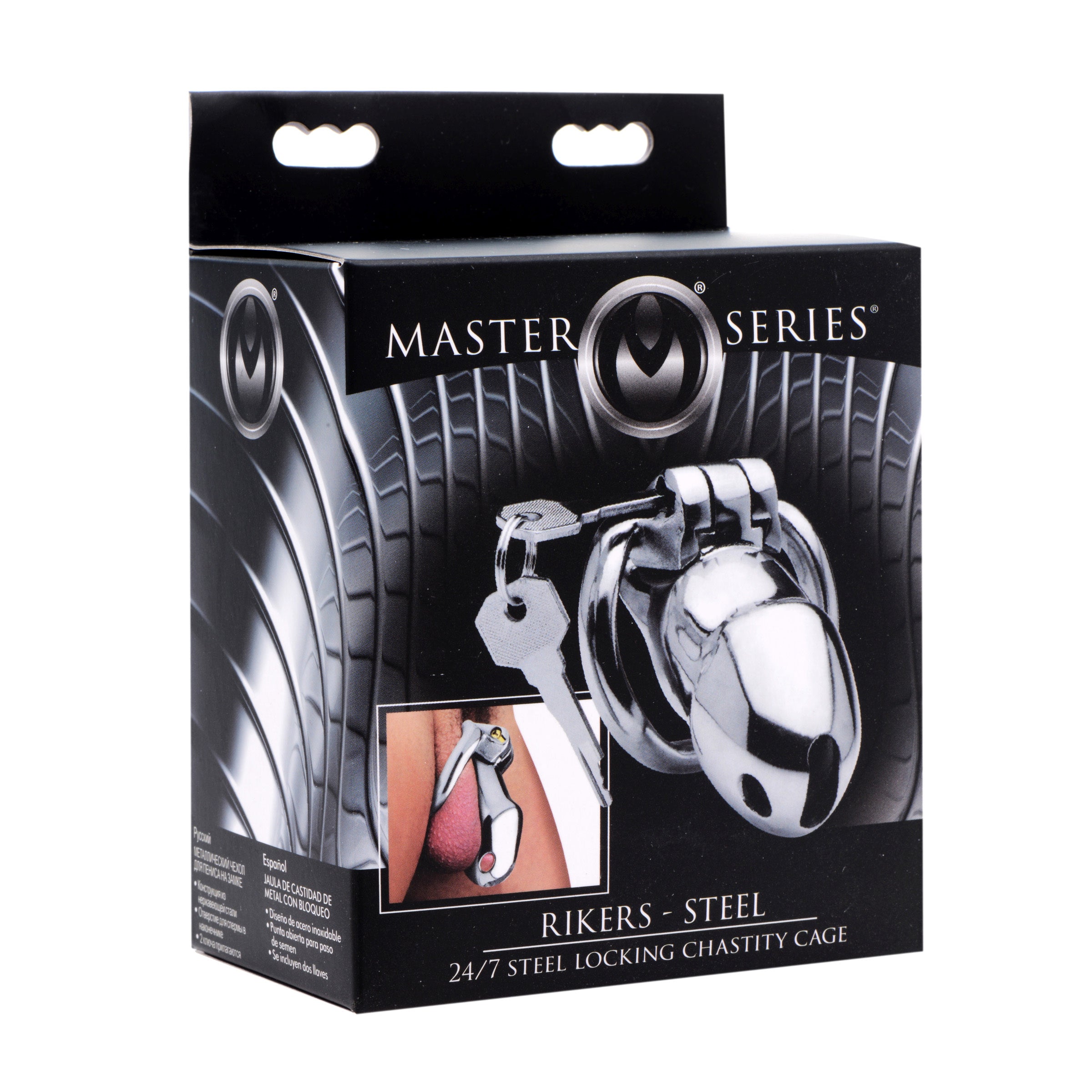 Master Series Rikers 24-7 Stainless Steel Locking Chastity Cage Grey