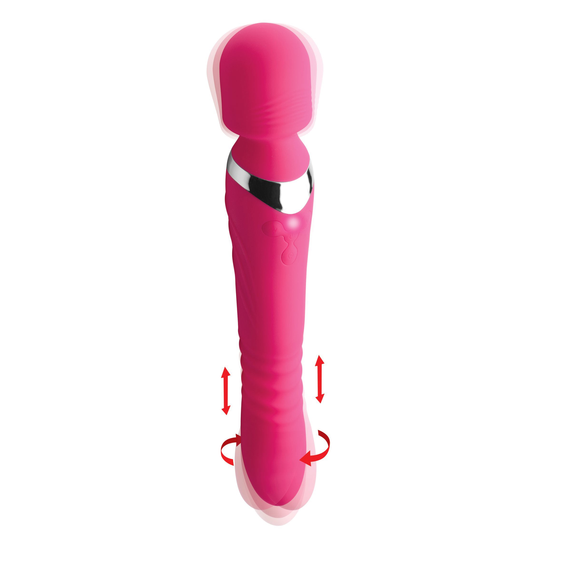 Inmi Ultra Thrusting and Vibrating Silicone Wand Pink