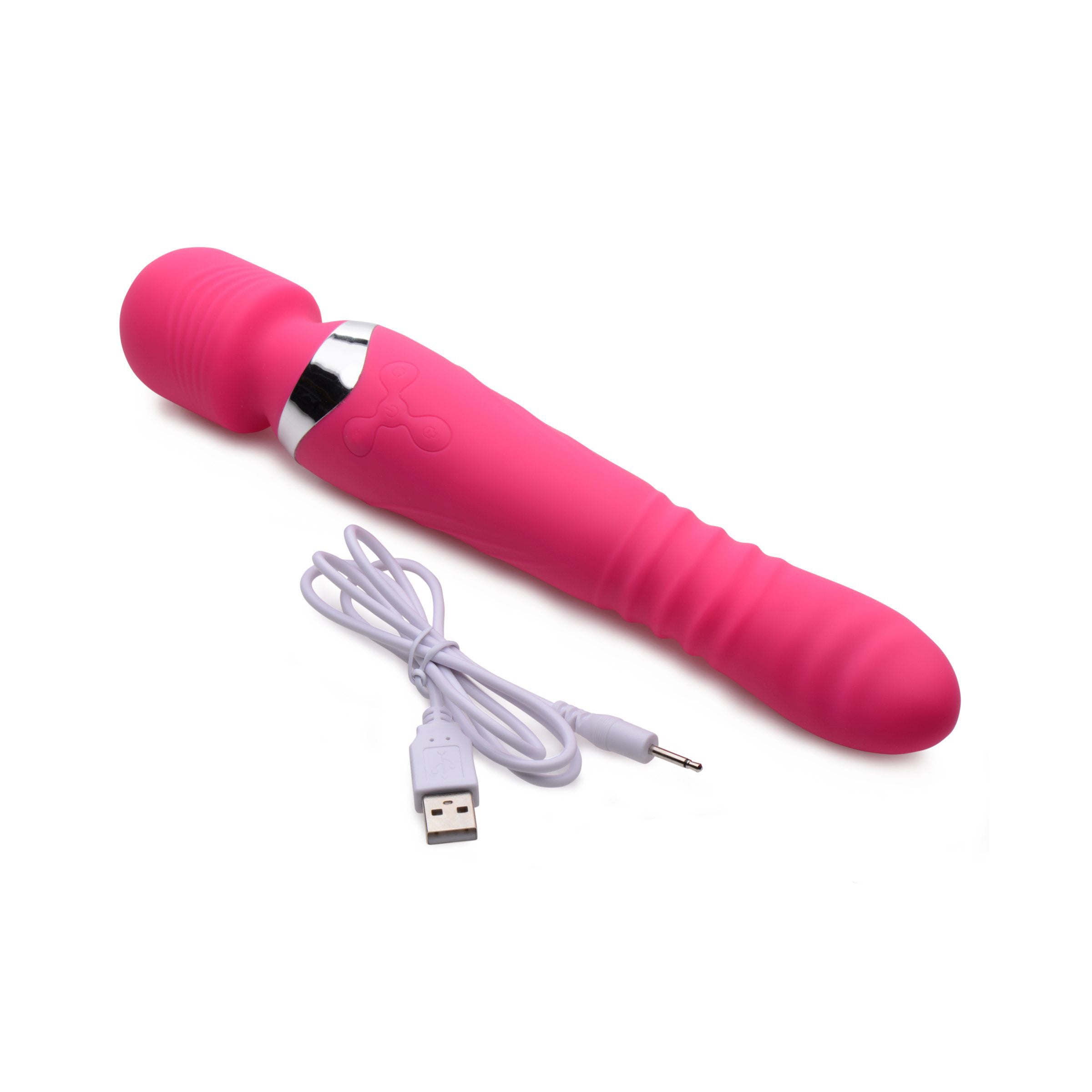 Inmi Ultra Thrusting and Vibrating Silicone Wand Pink