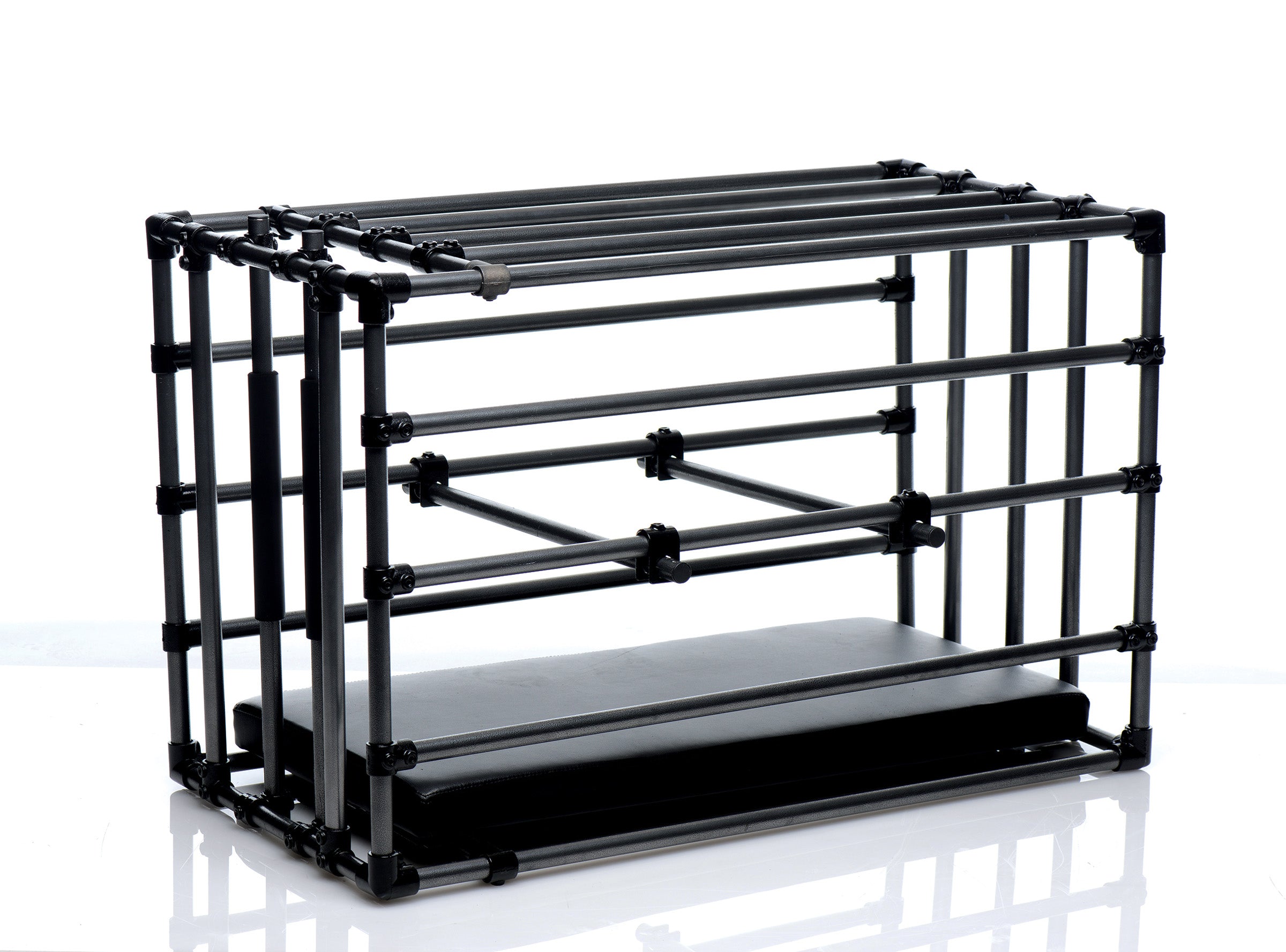 Master Series Kennel Adjustable Puppy Cage with Padded Board Black