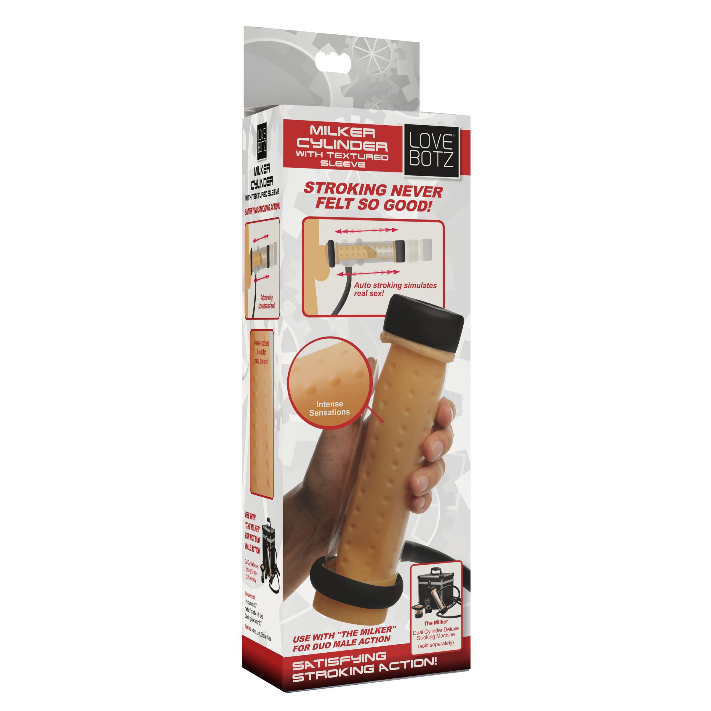 LoveBotz Milker Cylinder with Textured Sleeve Flesh