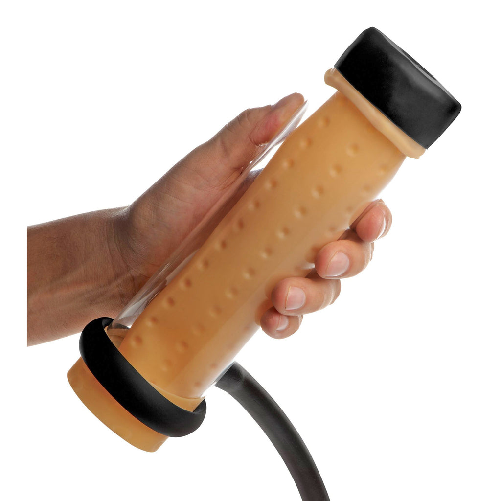 LoveBotz Milker Cylinder with Textured Sleeve Flesh