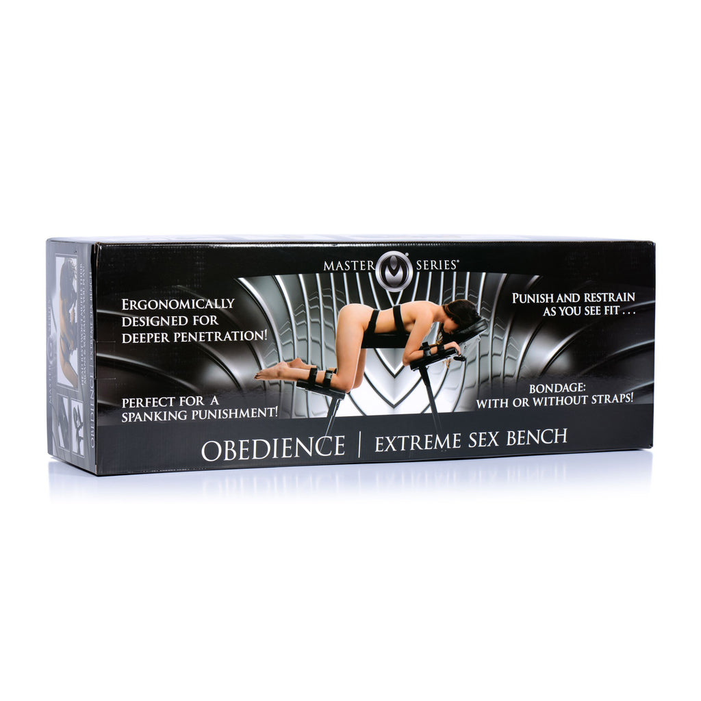 Master Series Obedience Extreme Sex Bench with Restraint Straps Black