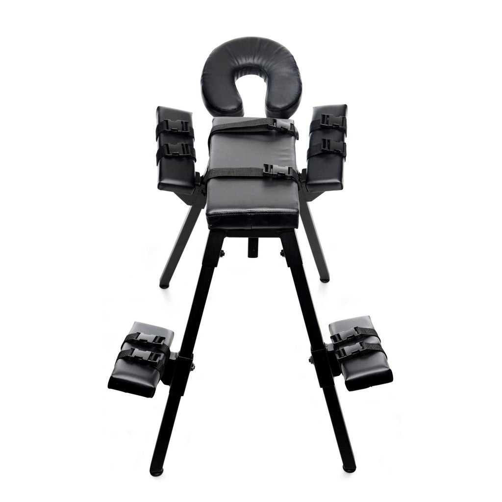 Master Series Obedience Extreme Sex Bench with Restraint Straps Black