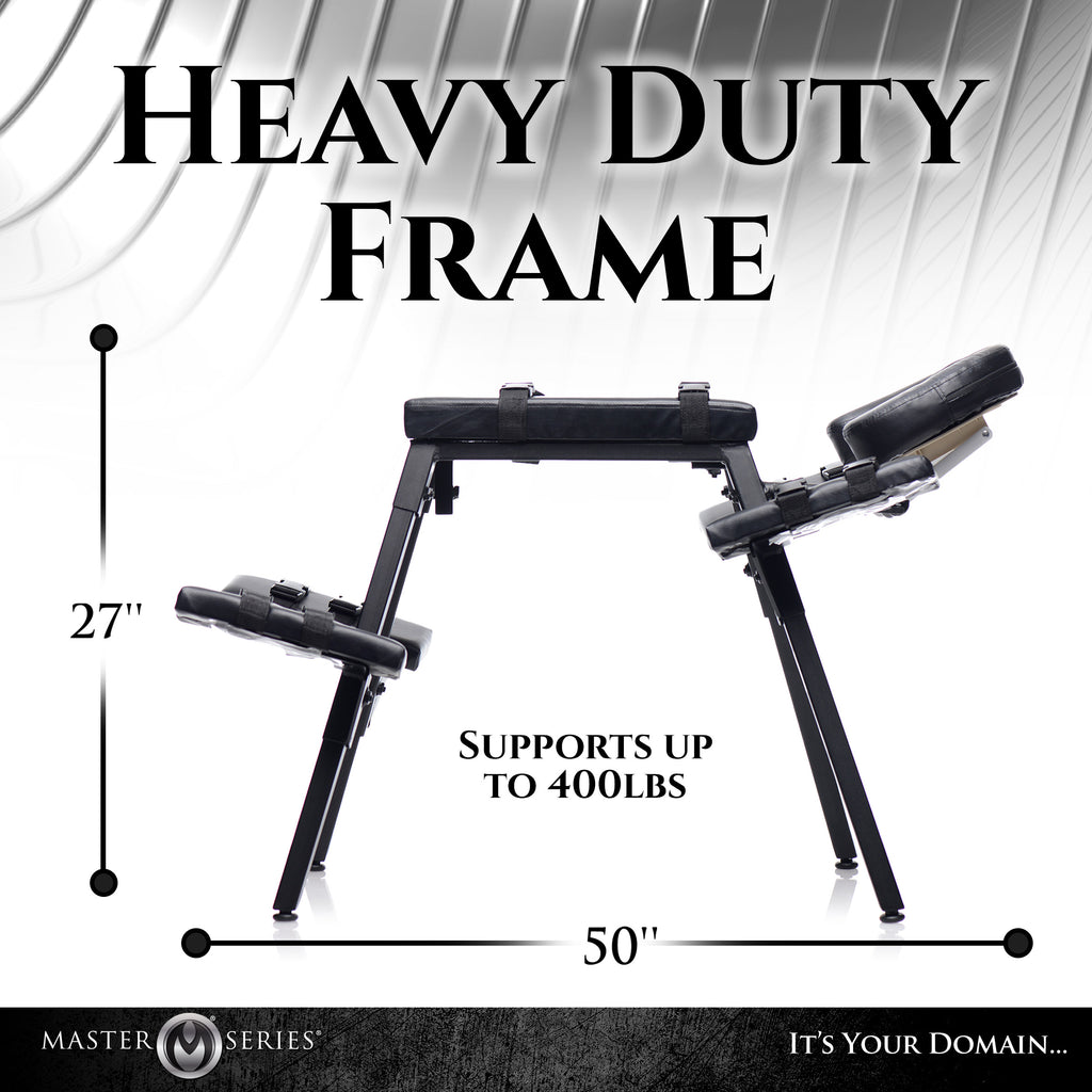 Master Series Obedience Extreme Sex Bench with Restraint Straps Black
