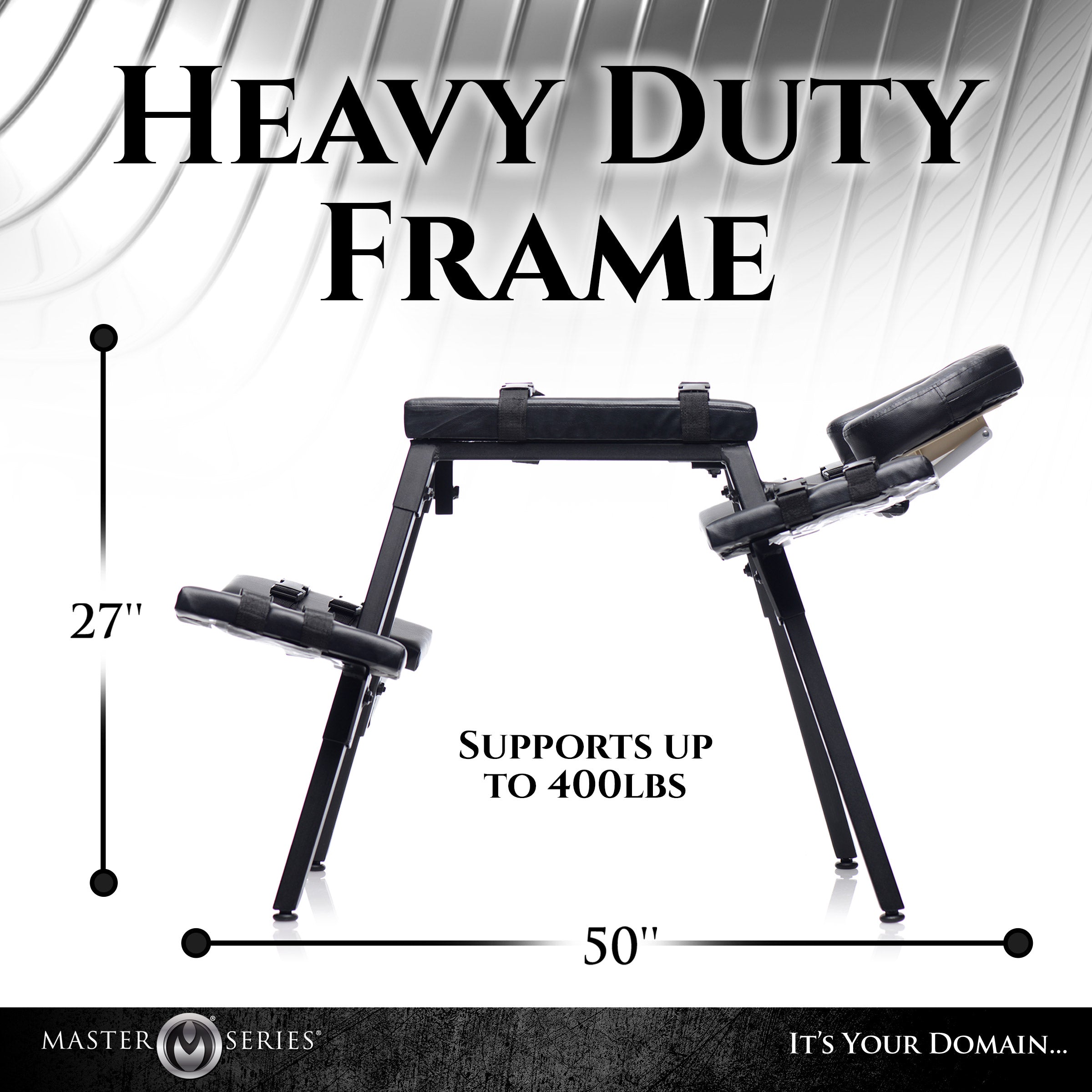 Master Series Obedience Extreme Sex Bench with Restraint Straps Black