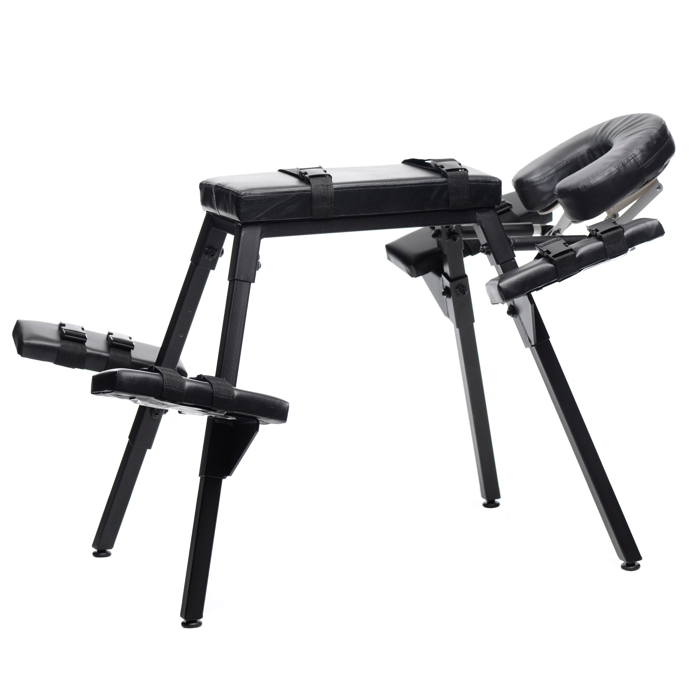 Master Series Obedience Extreme Sex Bench with Restraint Straps Black