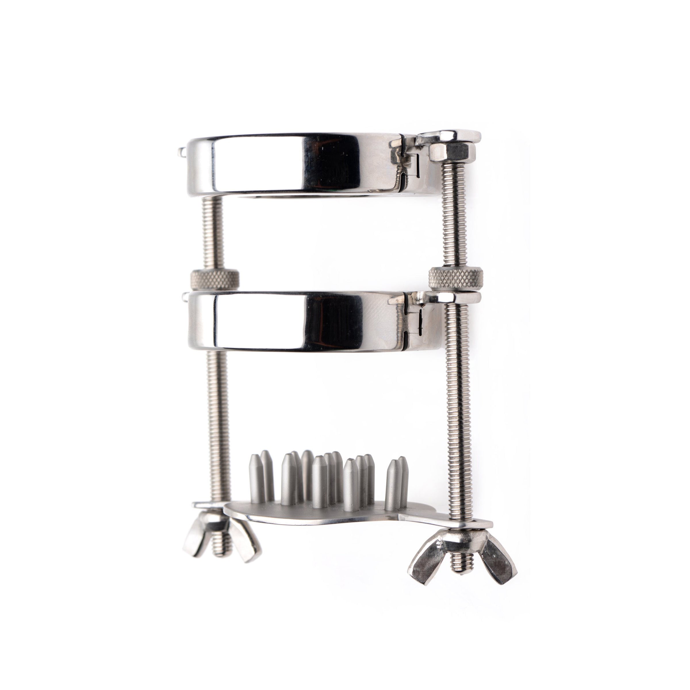 Master Series Stainless Steel Spiked CBT Ball Stretcher and Crusher Grey