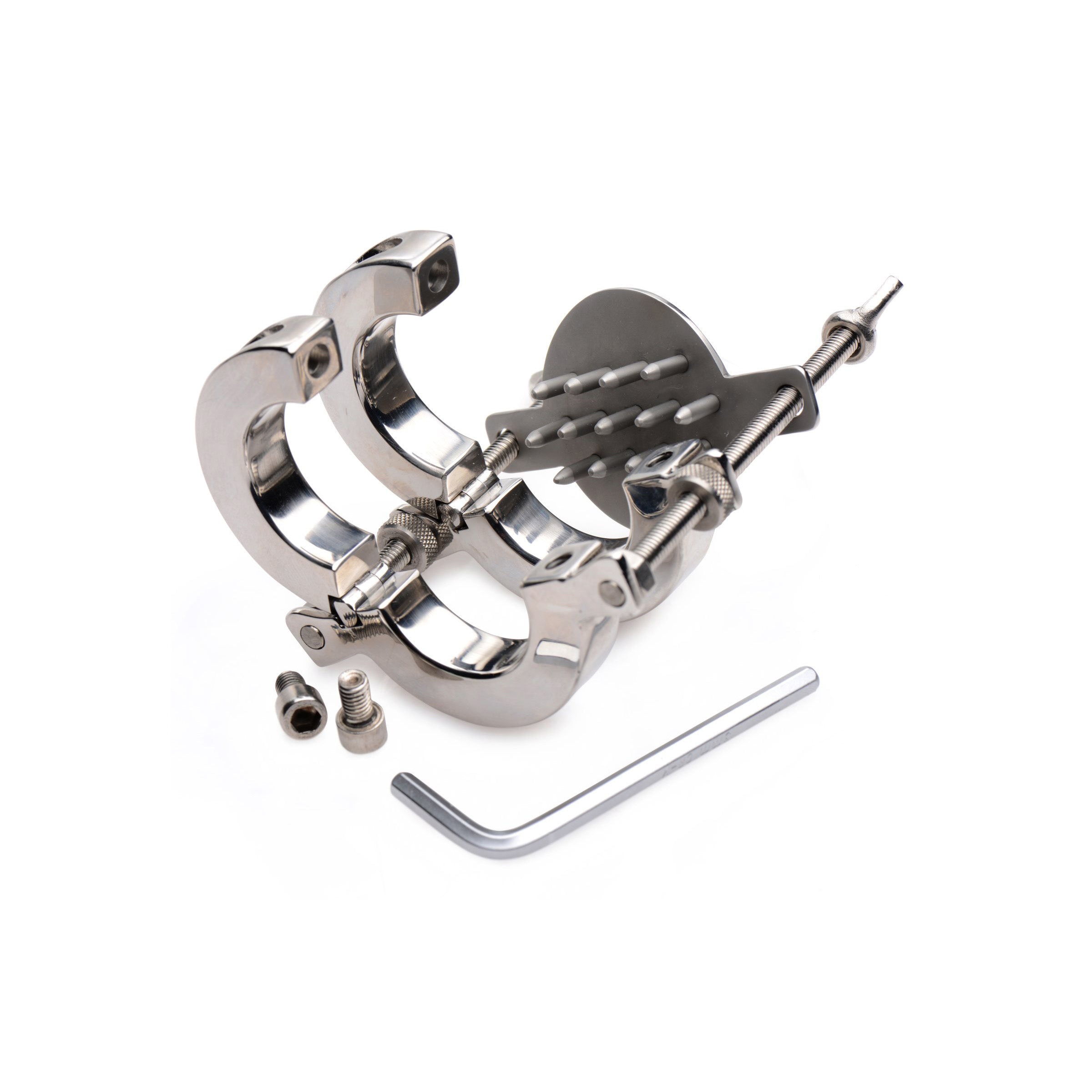 Master Series Stainless Steel Spiked CBT Ball Stretcher and Crusher Grey