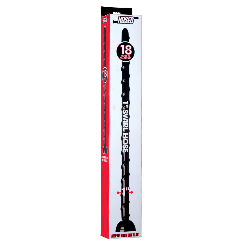 Hosed Hosed 18 Inch Swirl Thin Anal Snake Black